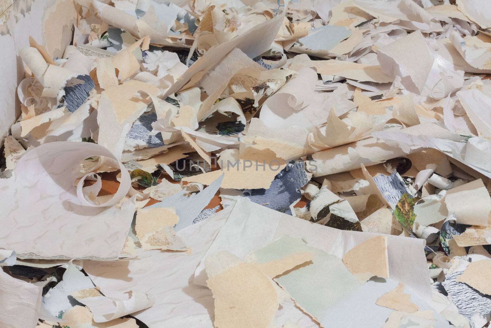 Closeup At Paper Waste Background