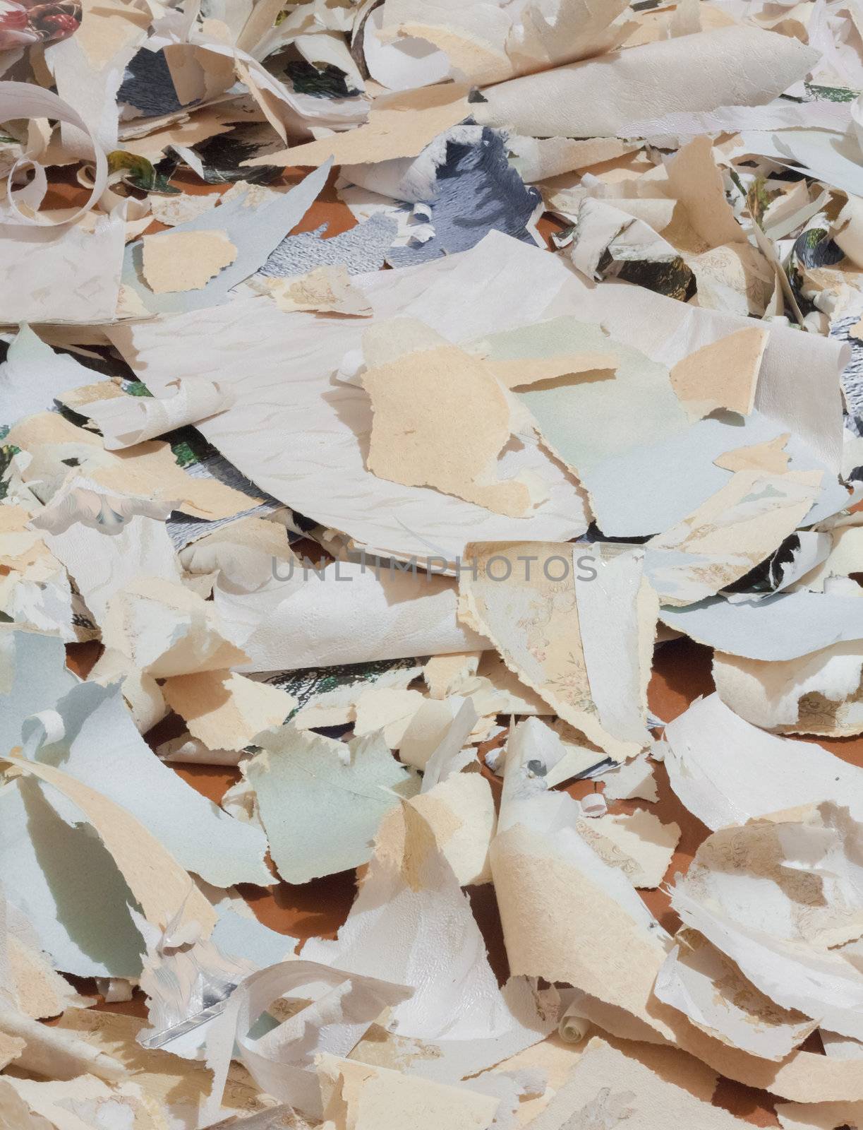 Closeup At Paper Waste Background