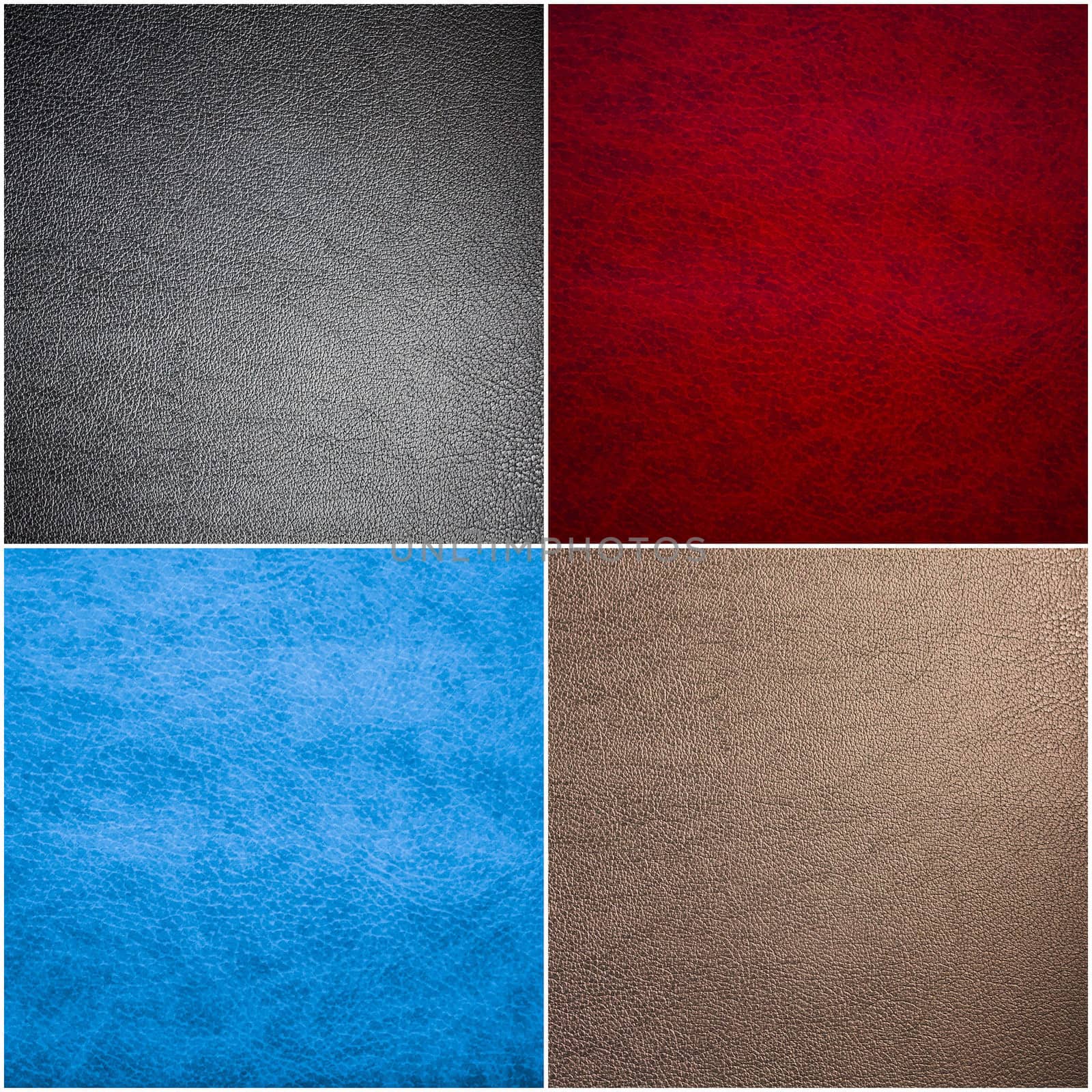 Set Of Leather Texture Made From Deer Skin (Red, Blue, Black, Be by ryhor