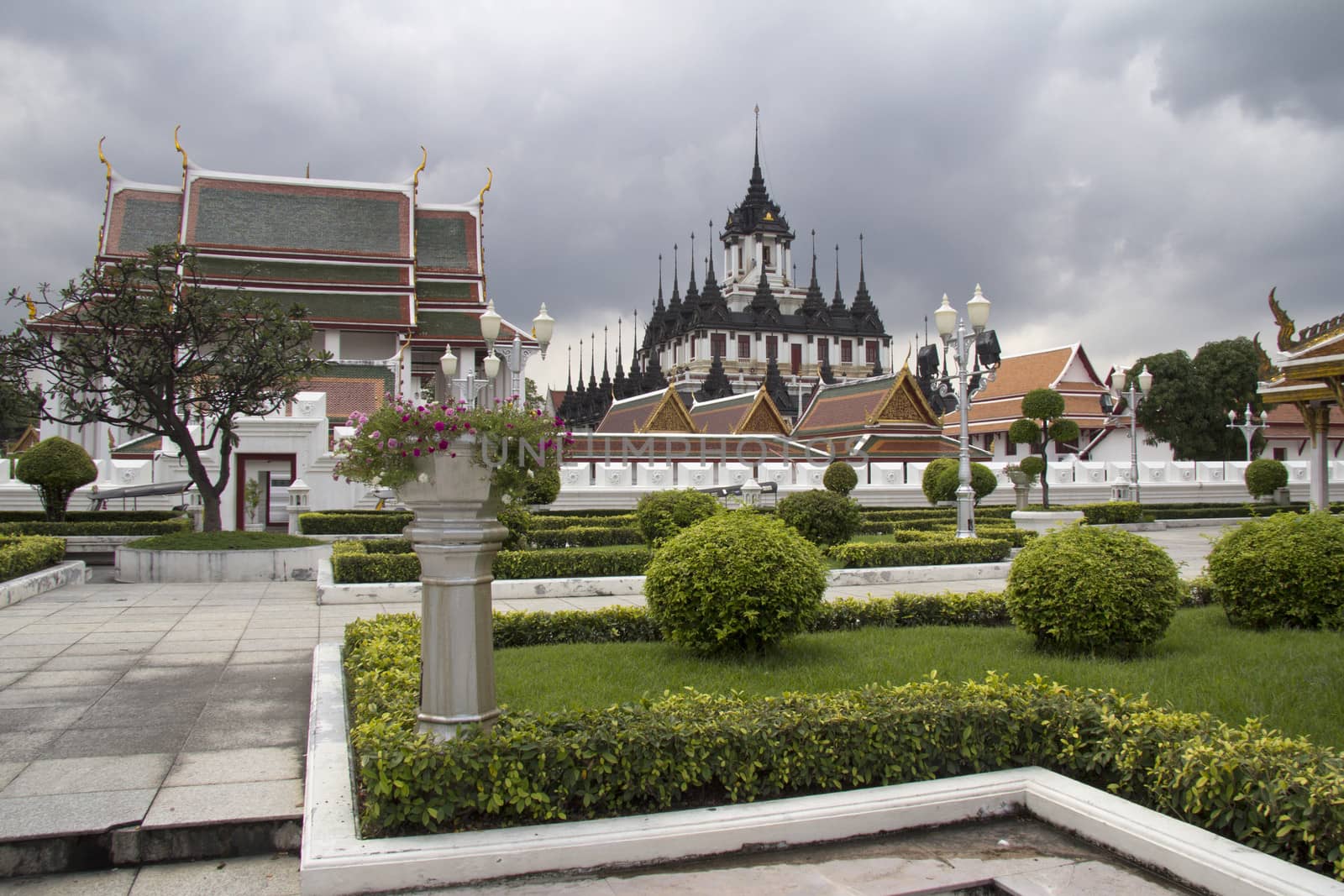 Wat Ratchanadda and the Loha Prasat temple, Bangkok, Thailand.