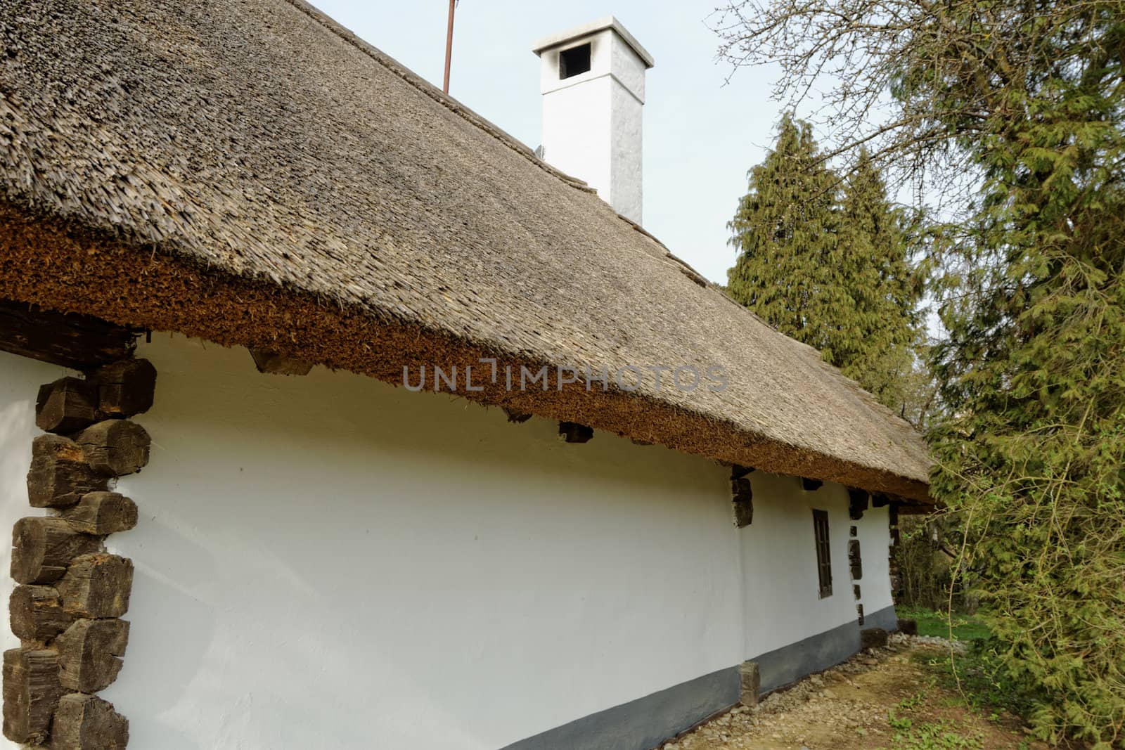 Old farmhouse with a thatched roof