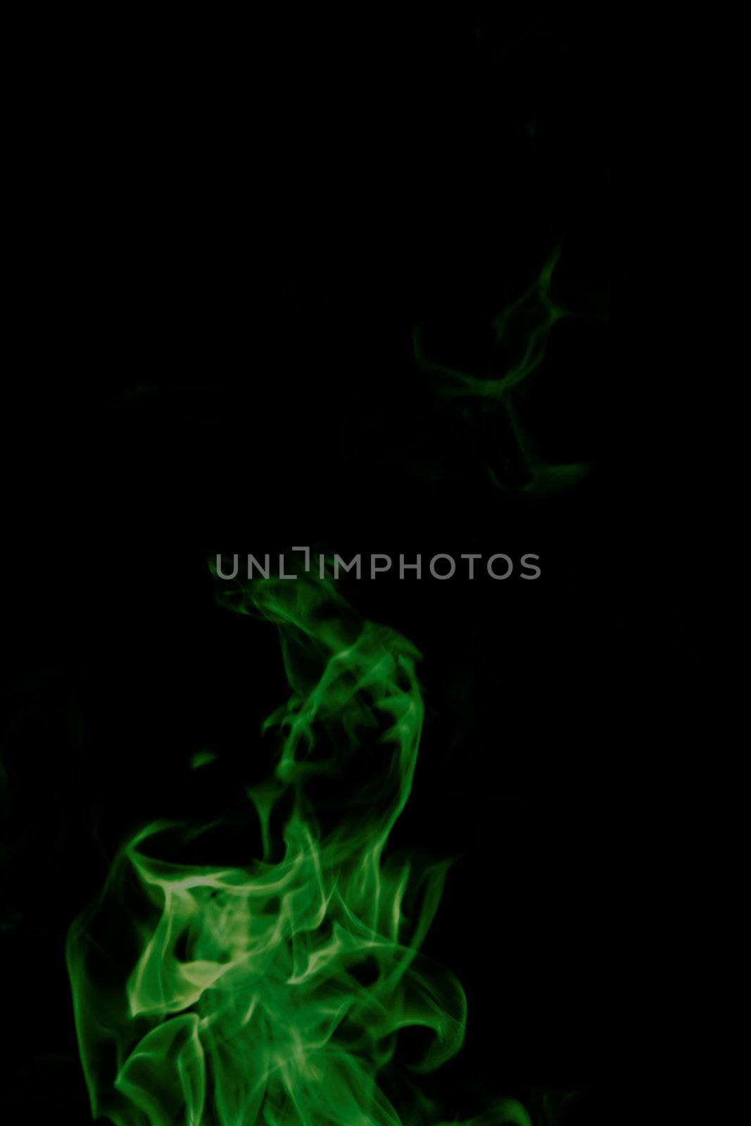 green flames of fire as  abstract backgorund