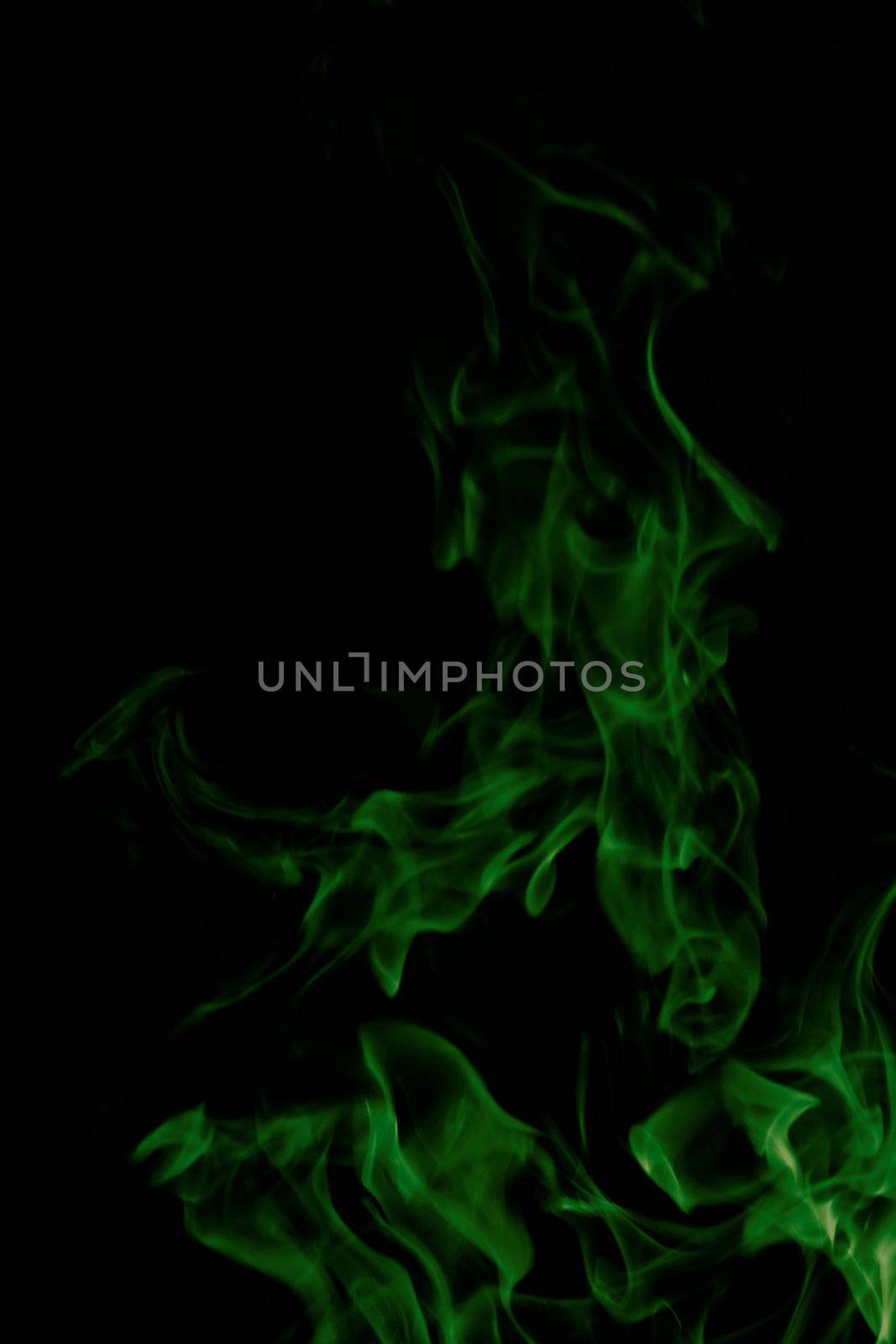 green flames of fire as  abstract backgorund