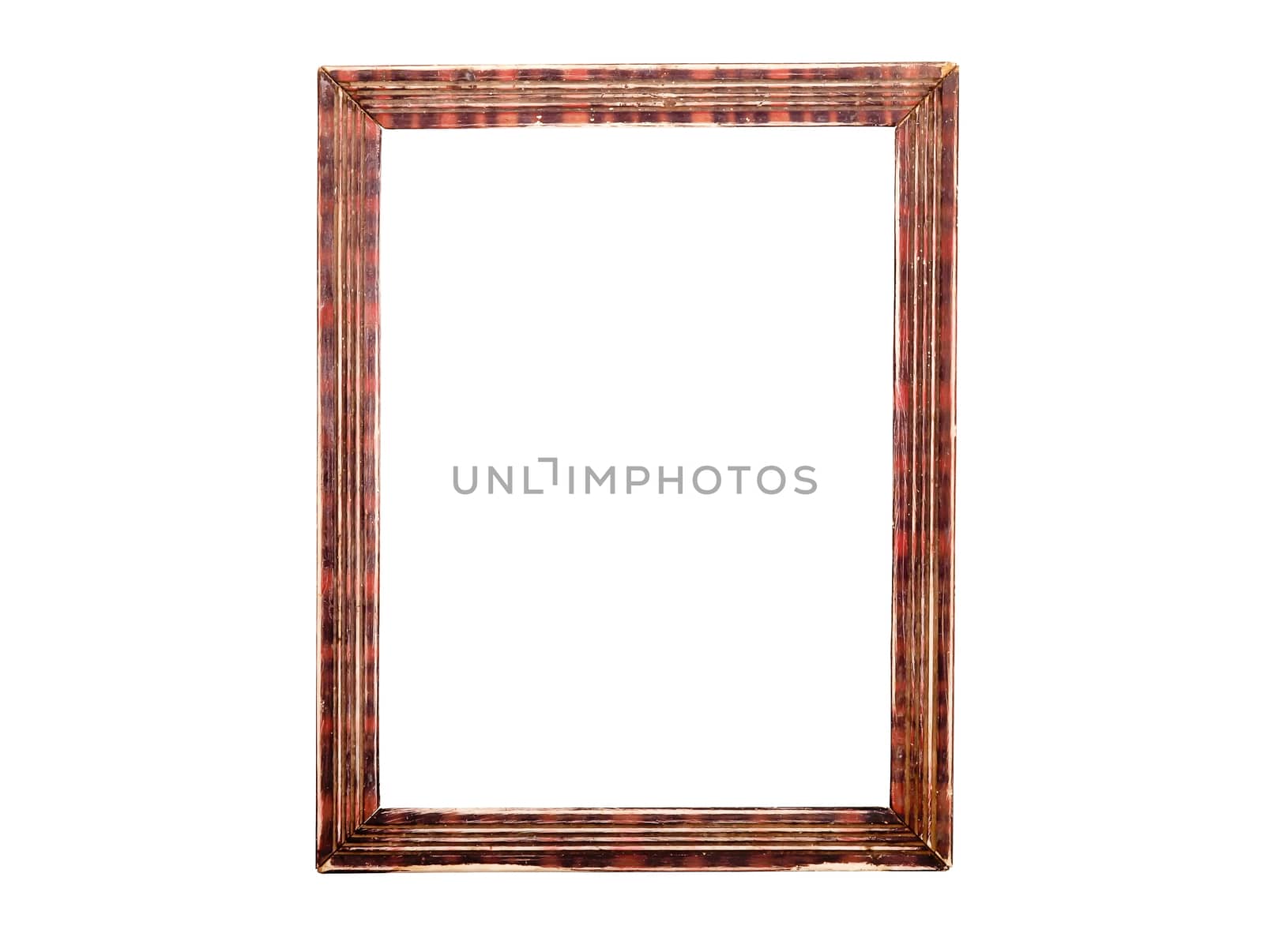 old wooden picture fraim isolated on white background