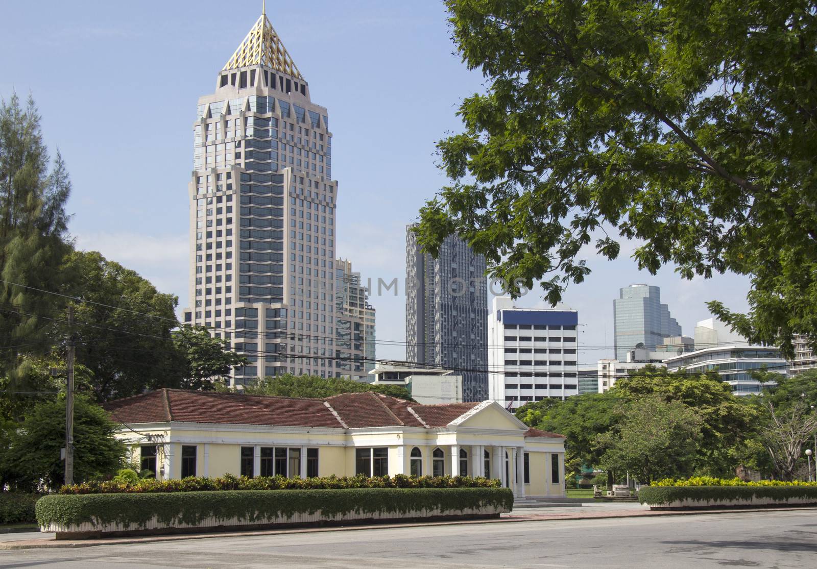 High rise buildings surrounding Lumphini Park, Bangkok