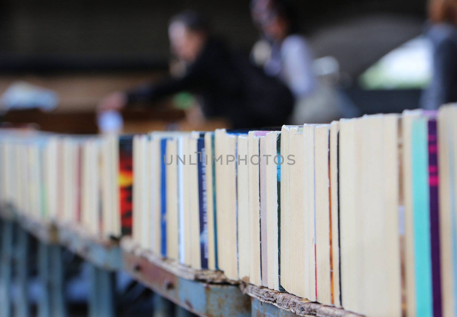 Oblique View On Long Raw Of Second Hand Books For Sale