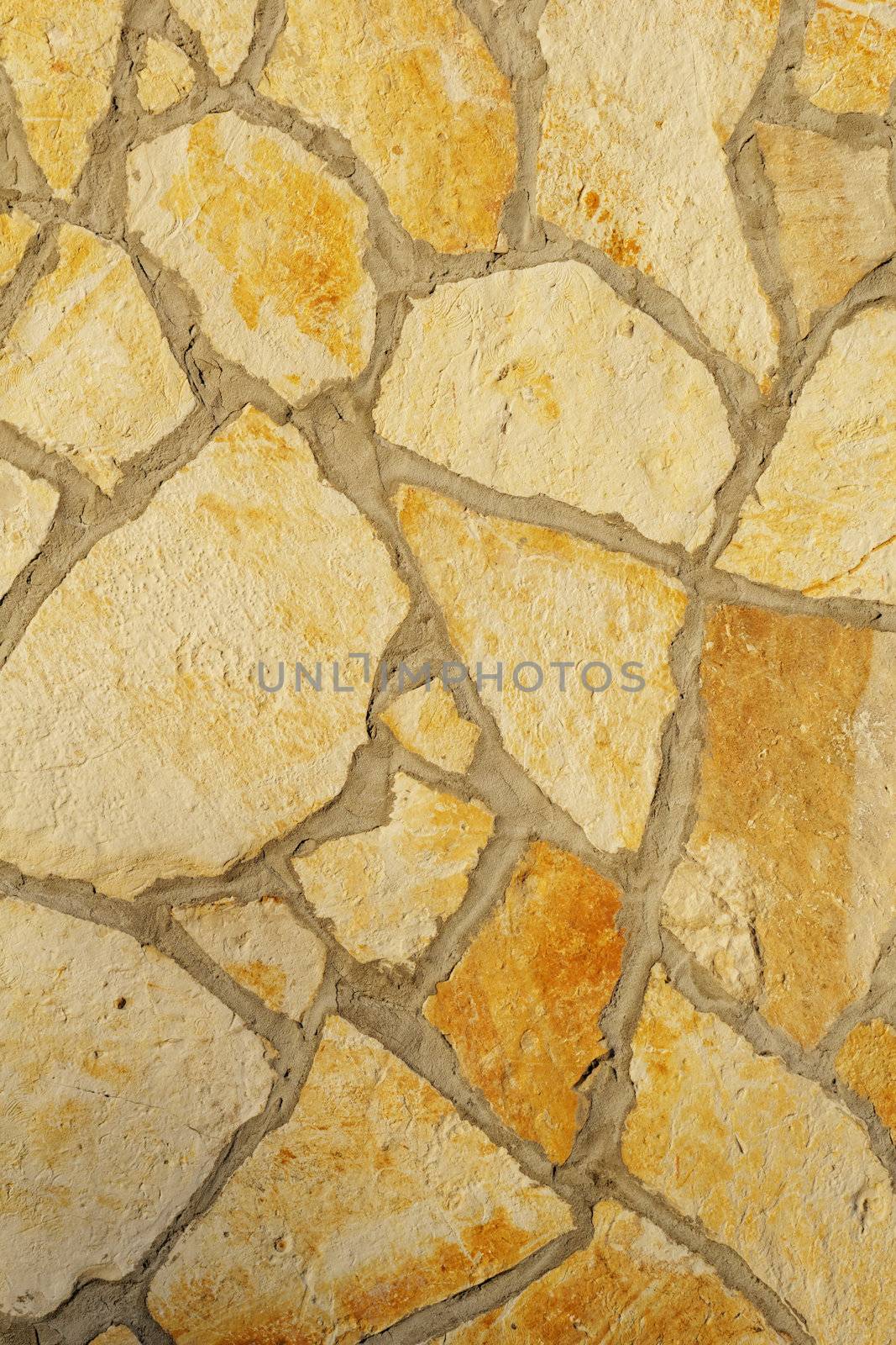 Background of a large stone wall texture (yellow)