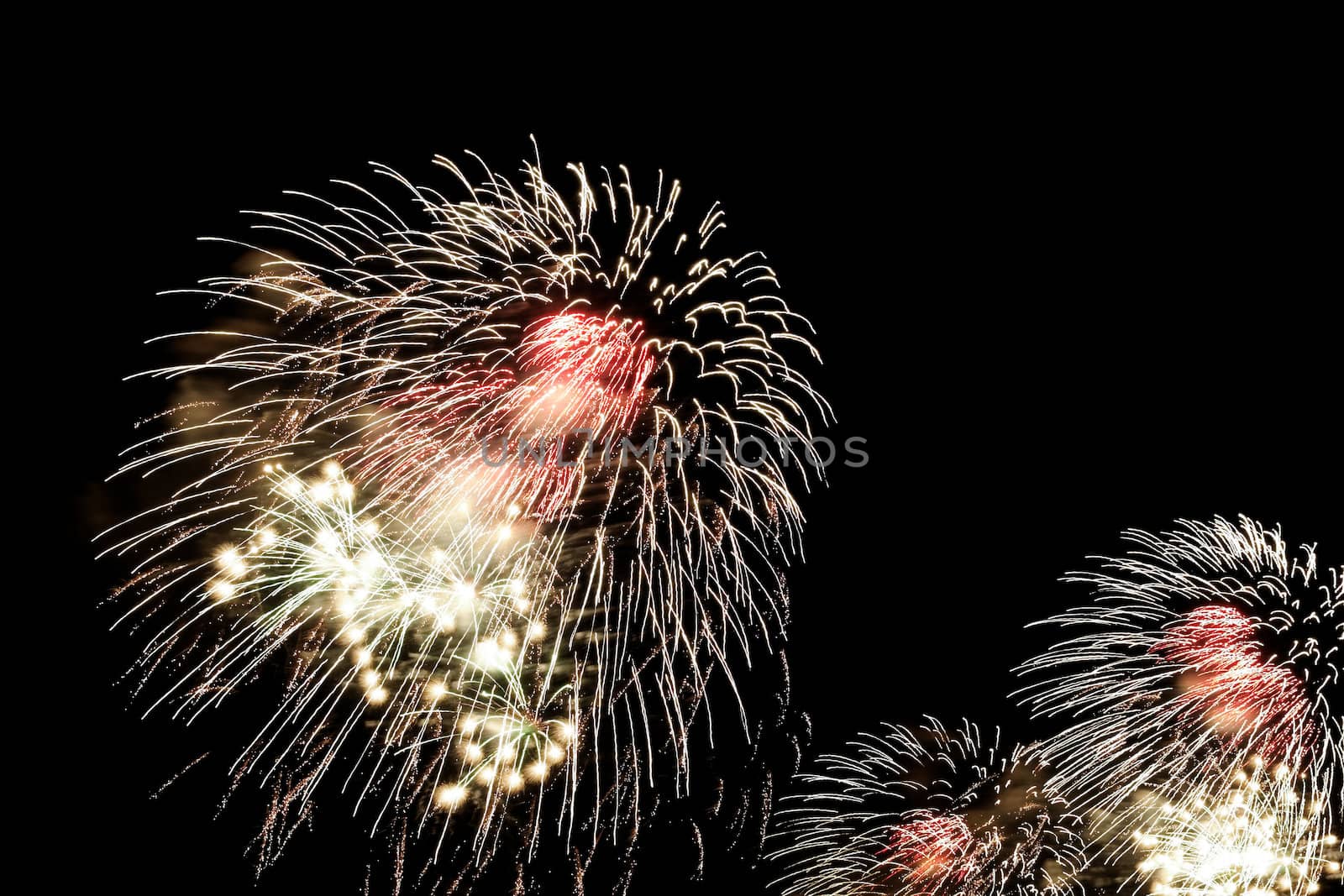 beauty colorful Fireworks Against a Black Sky