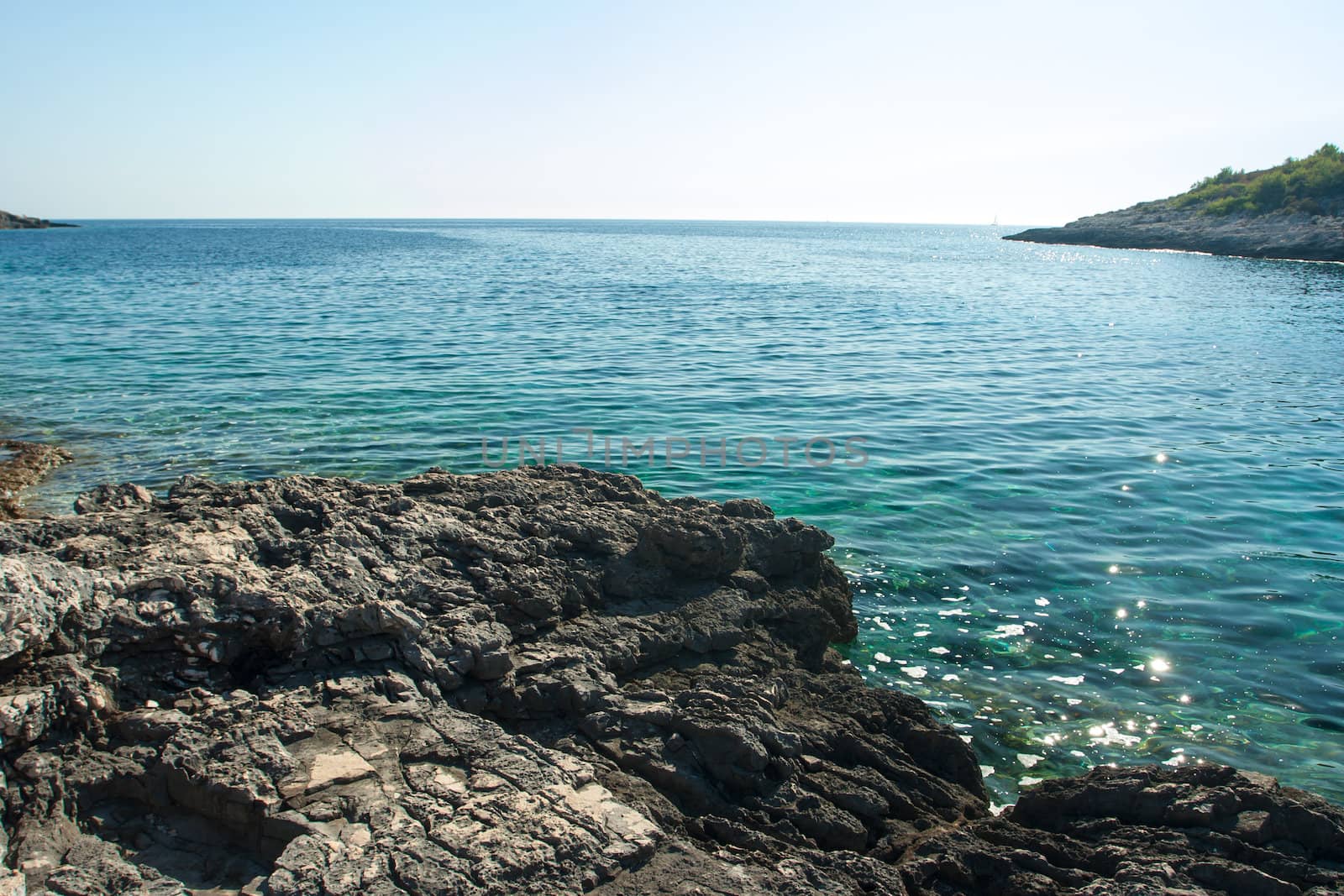 beautiful rocky beach in croatia