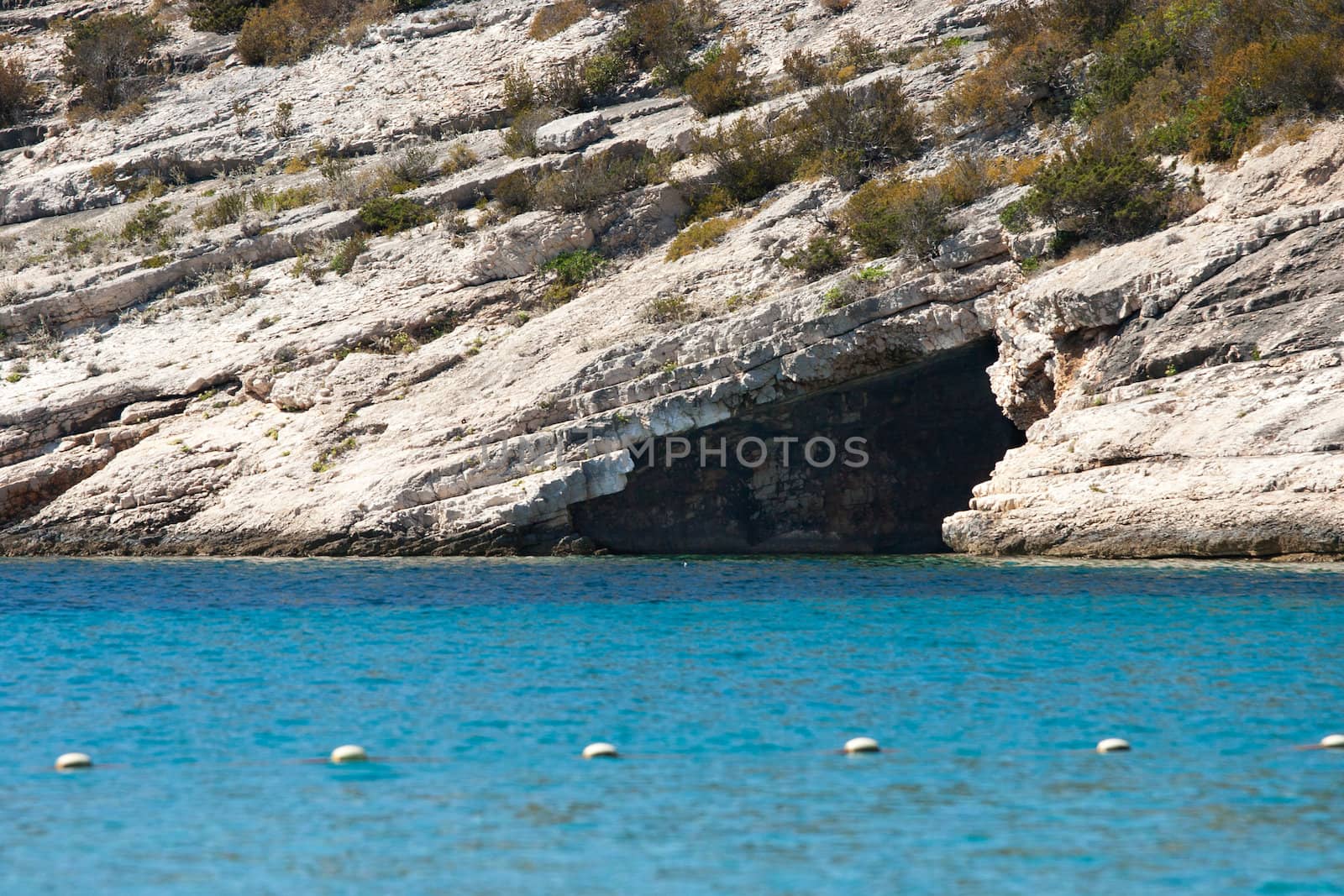 sea cave on the rocky coast