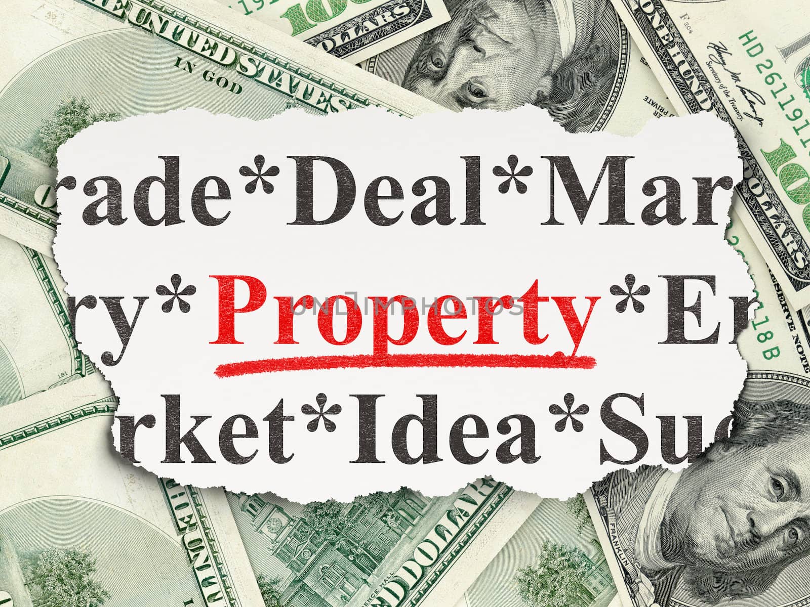 Business concept: Property on Money by maxkabakov
