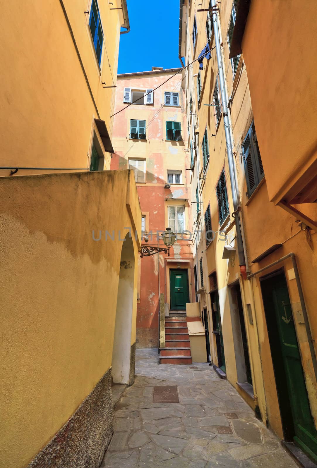 old town in Camogli, famous village in Liguria, Italy