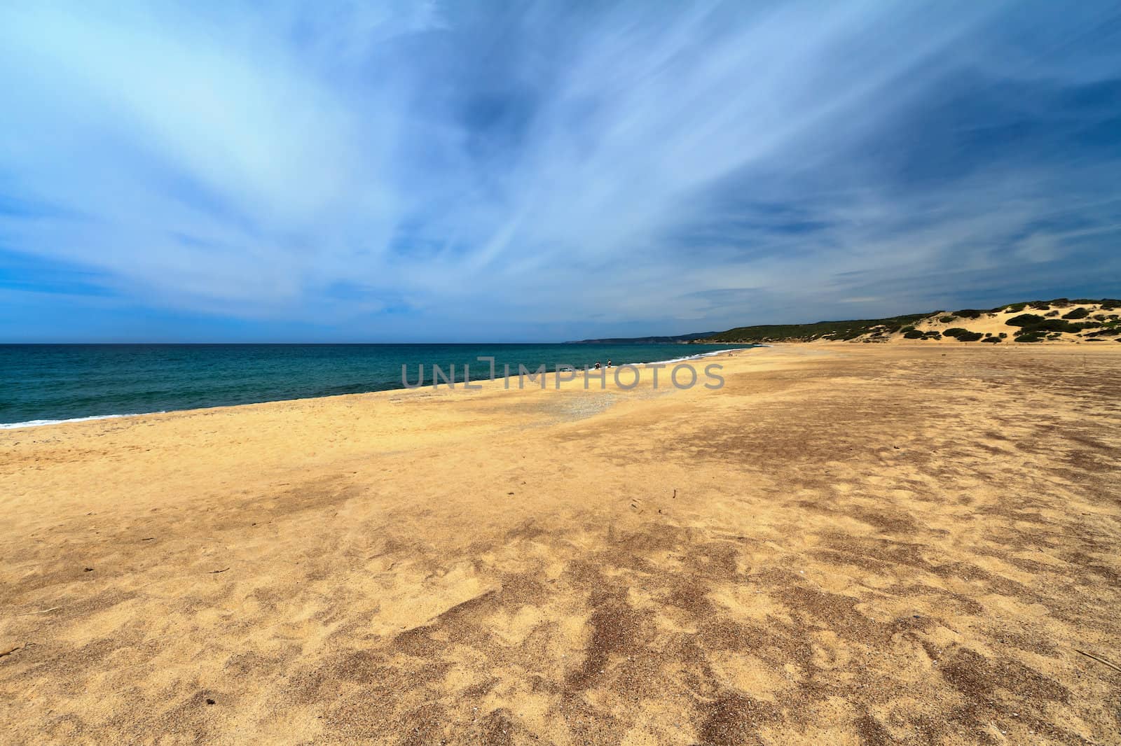 sandy beach in Piscinas, southwest Sardinia, Italy