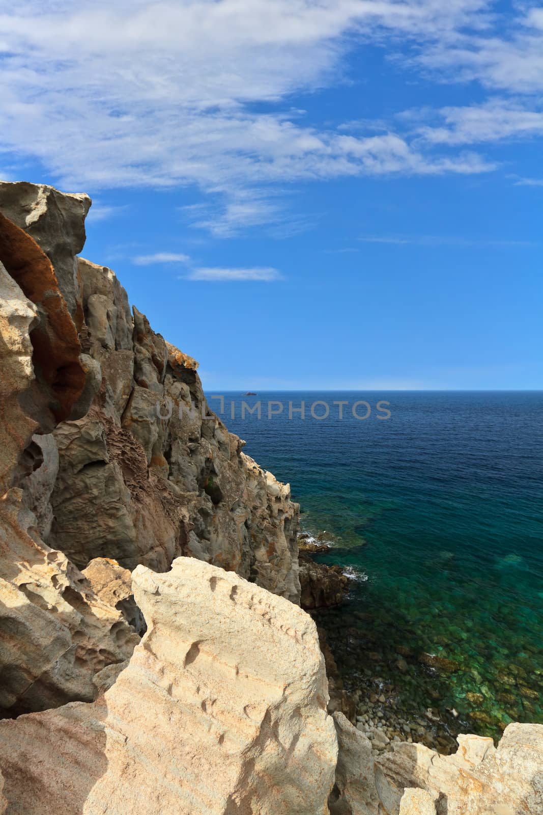 cliff in San Pietro island, Carloforte, Sardinia, Italy