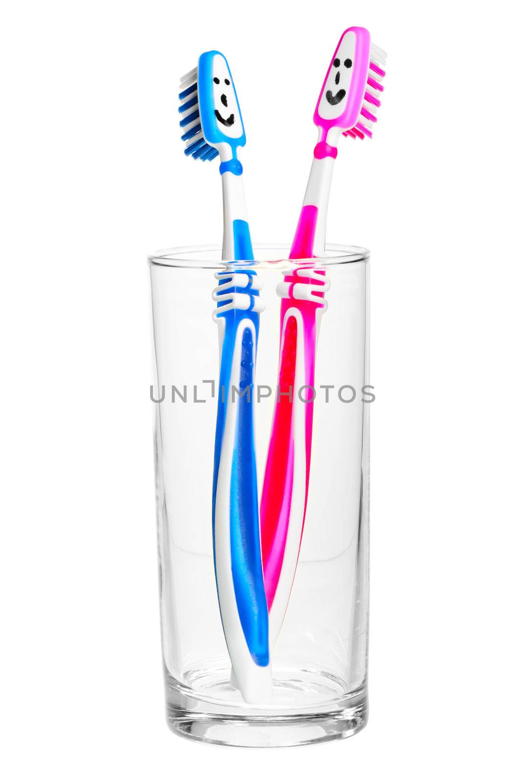 funny emoticons for toothbrushes, standing in a glass by kosmsos111