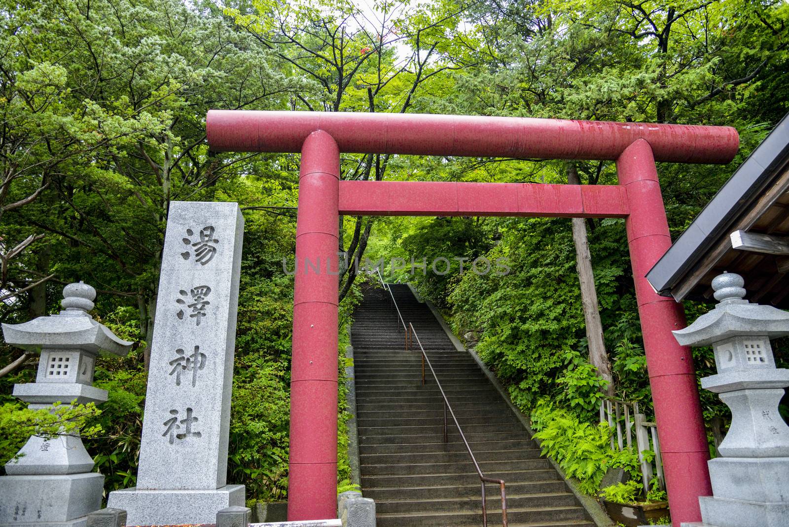 Red Torii in Noboribetsu Japan