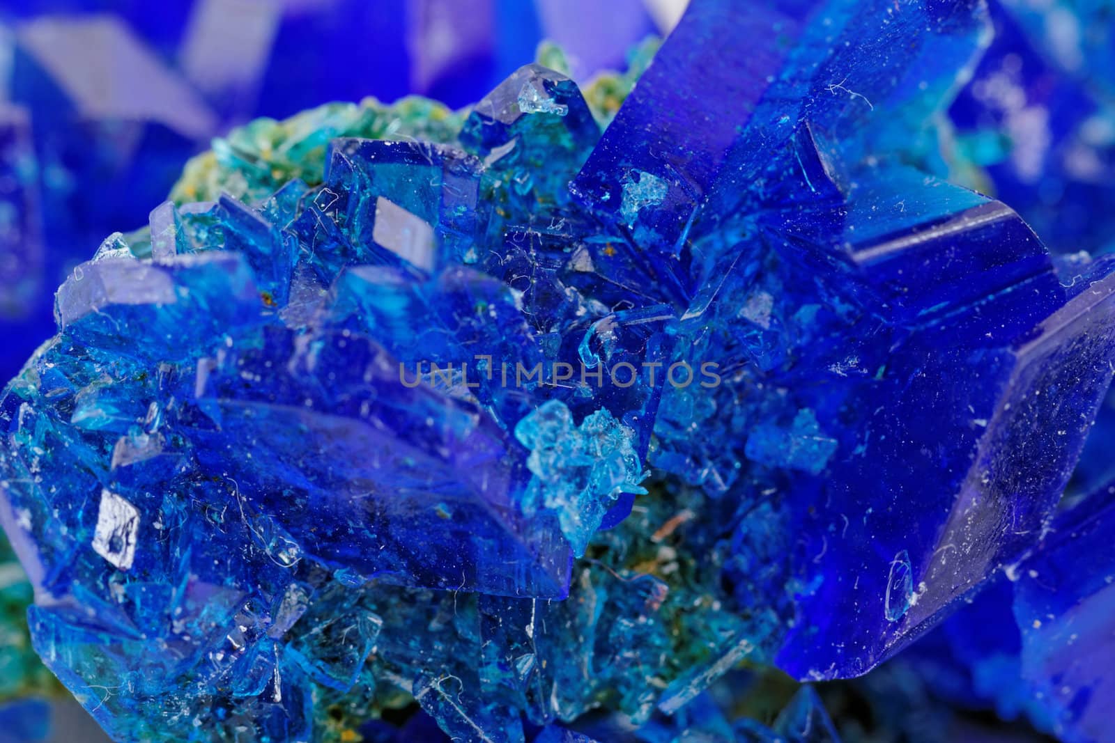 macro photo about crystals of blue vitriol - Copper sulfate