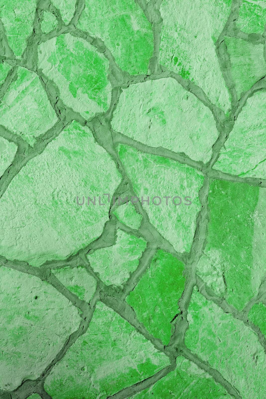 Background of a large stone wall texture (green)