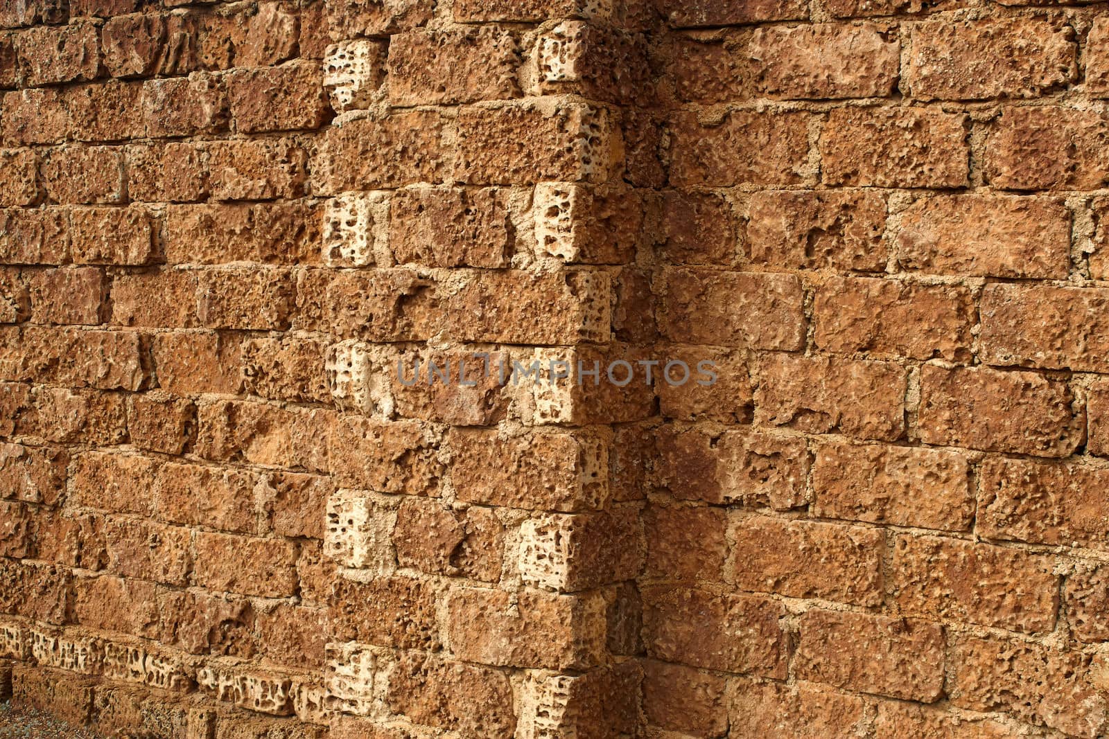 Typical wall with big limestone blocks  by qiiip