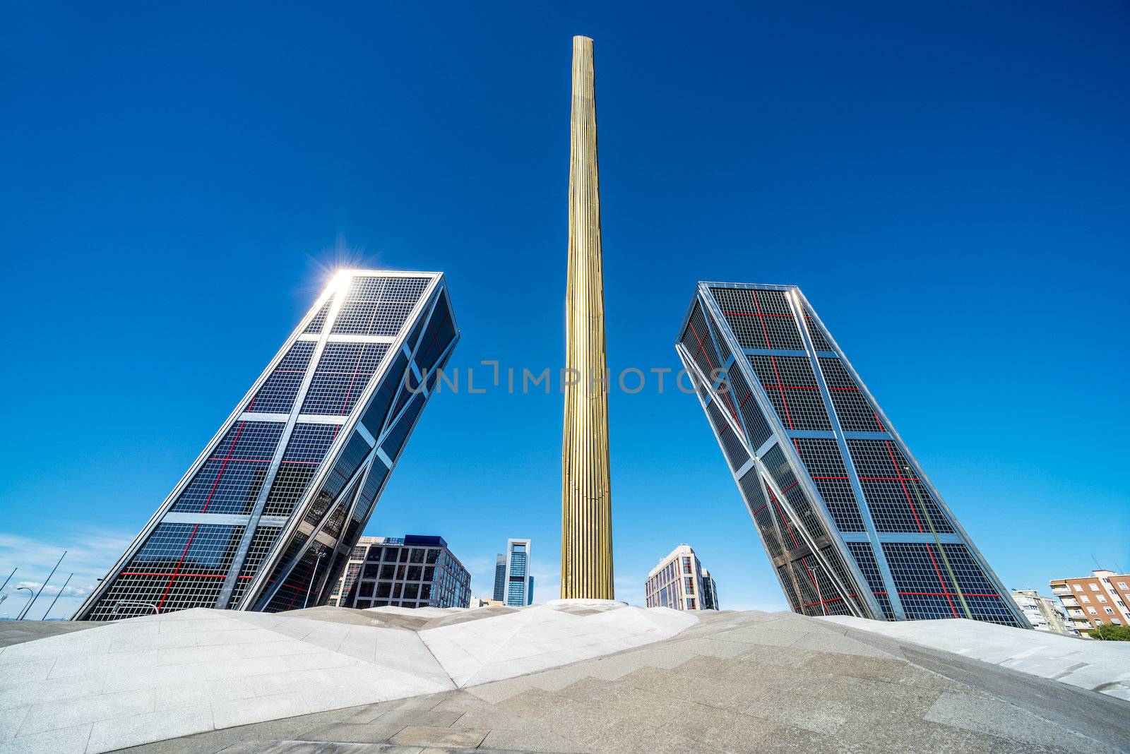 Torres Kio in Madrid (Spain) - Plaza de Castilla 