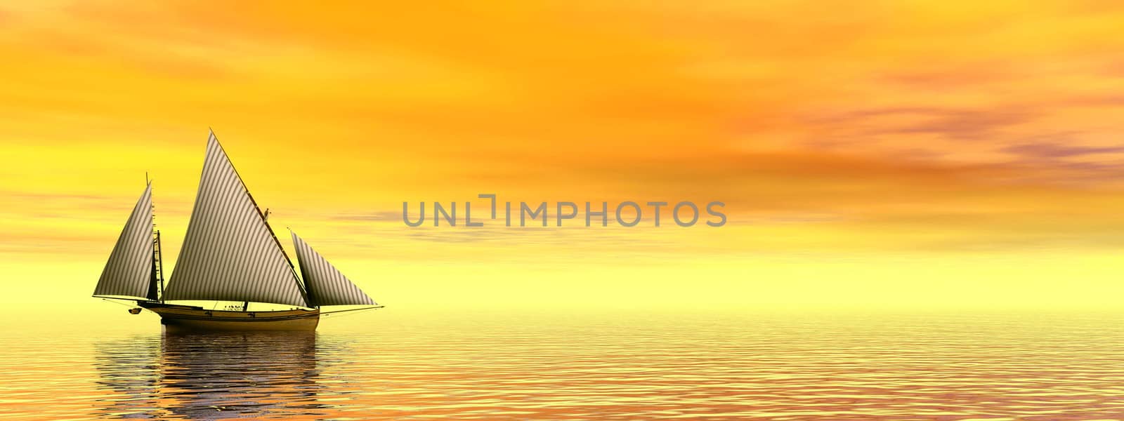 Small sailboat - 3D render by Elenaphotos21