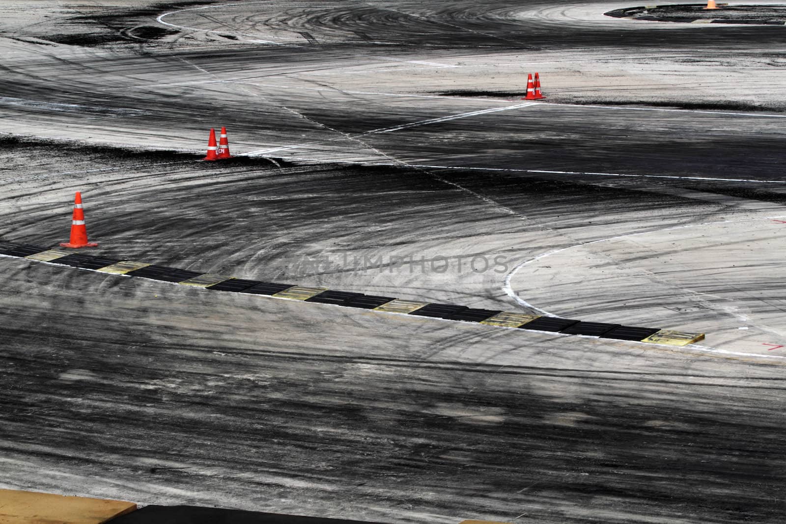 Background with tire marks on road track