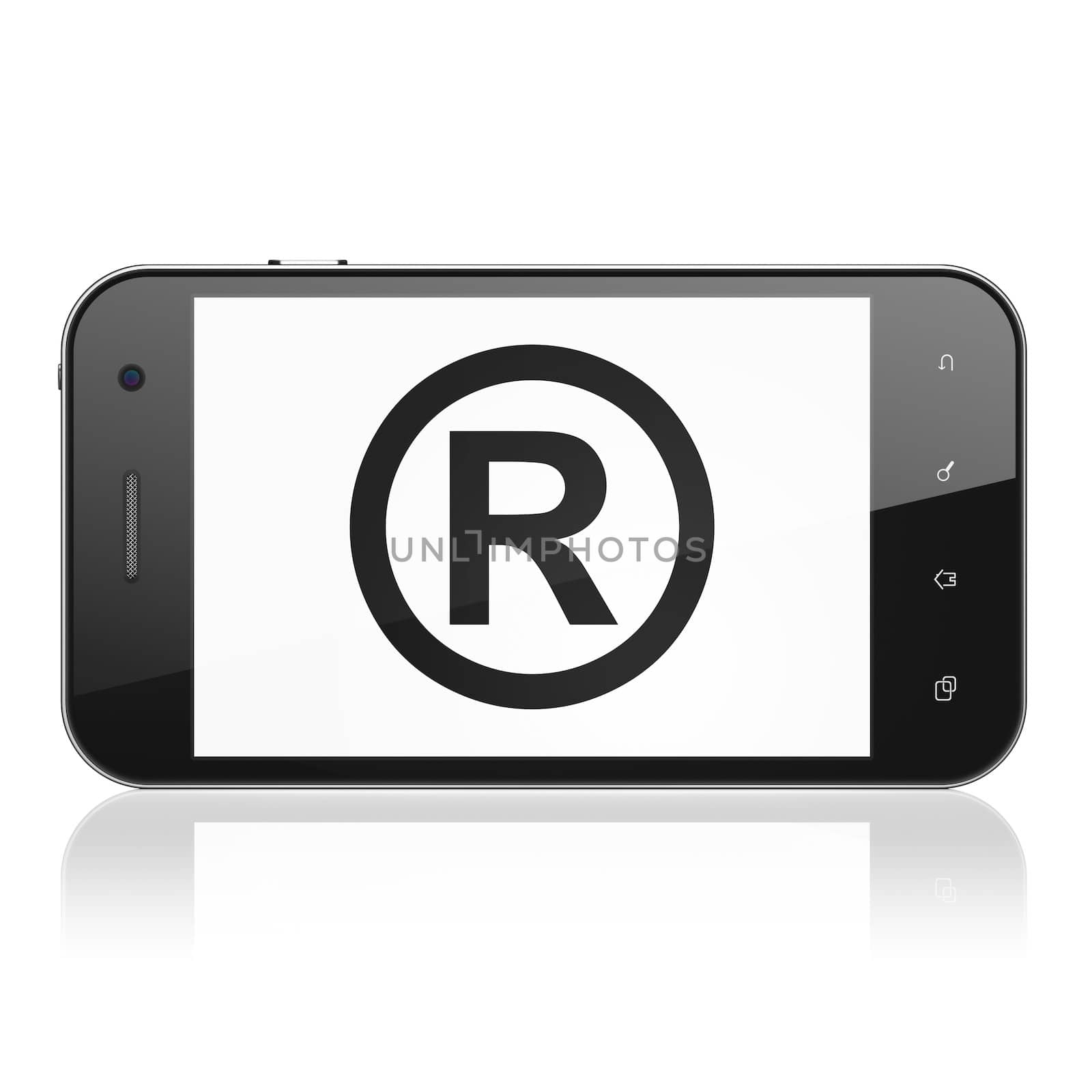 Law concept: Registered on smartphone by maxkabakov