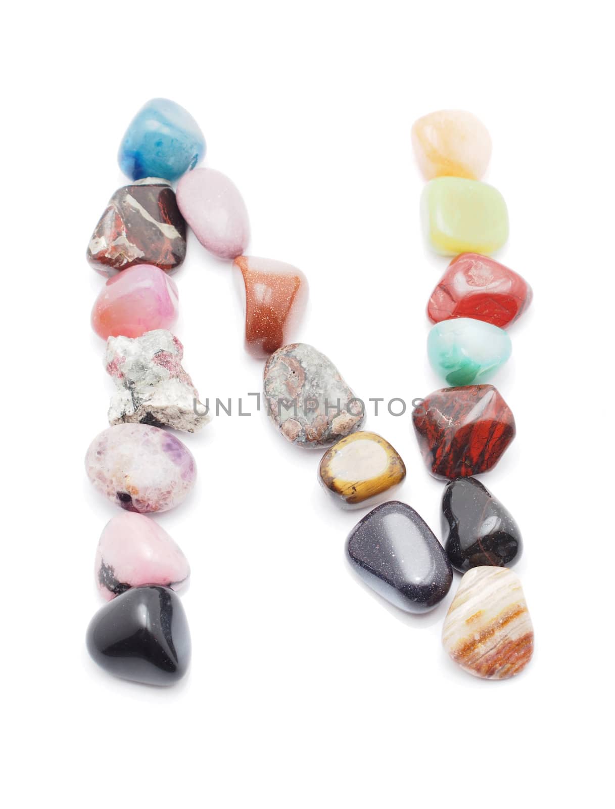 letter from minerals on a white background