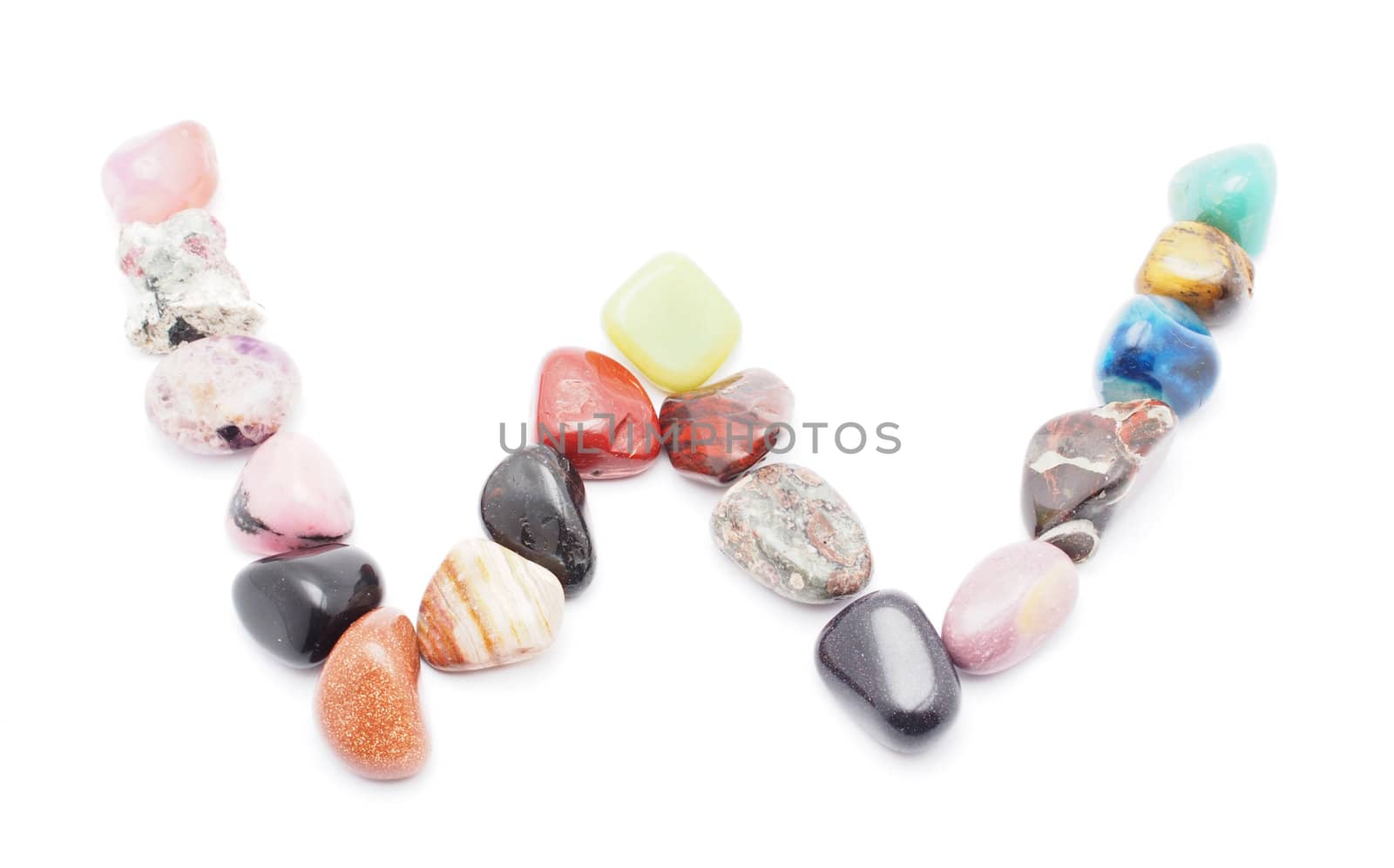 letter from minerals on a white background