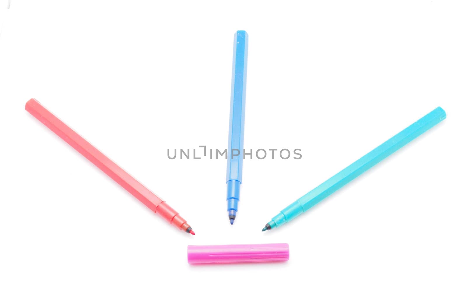 felt-tip pens on a white background