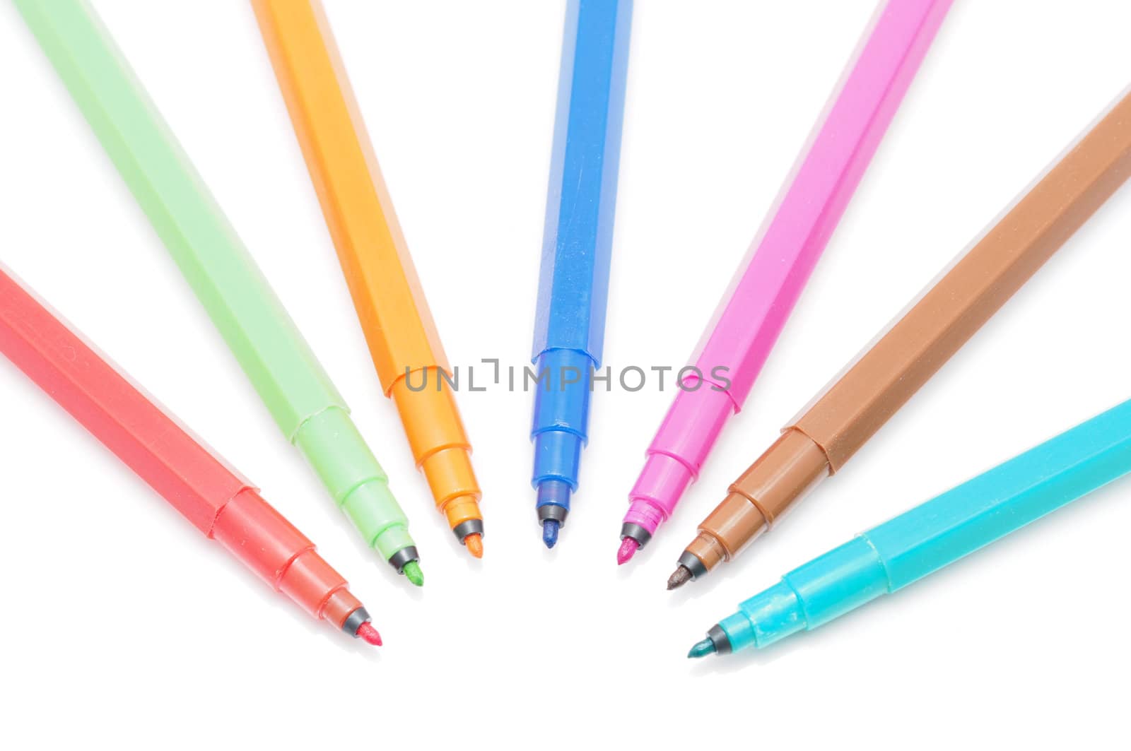felt-tip pens on a white background