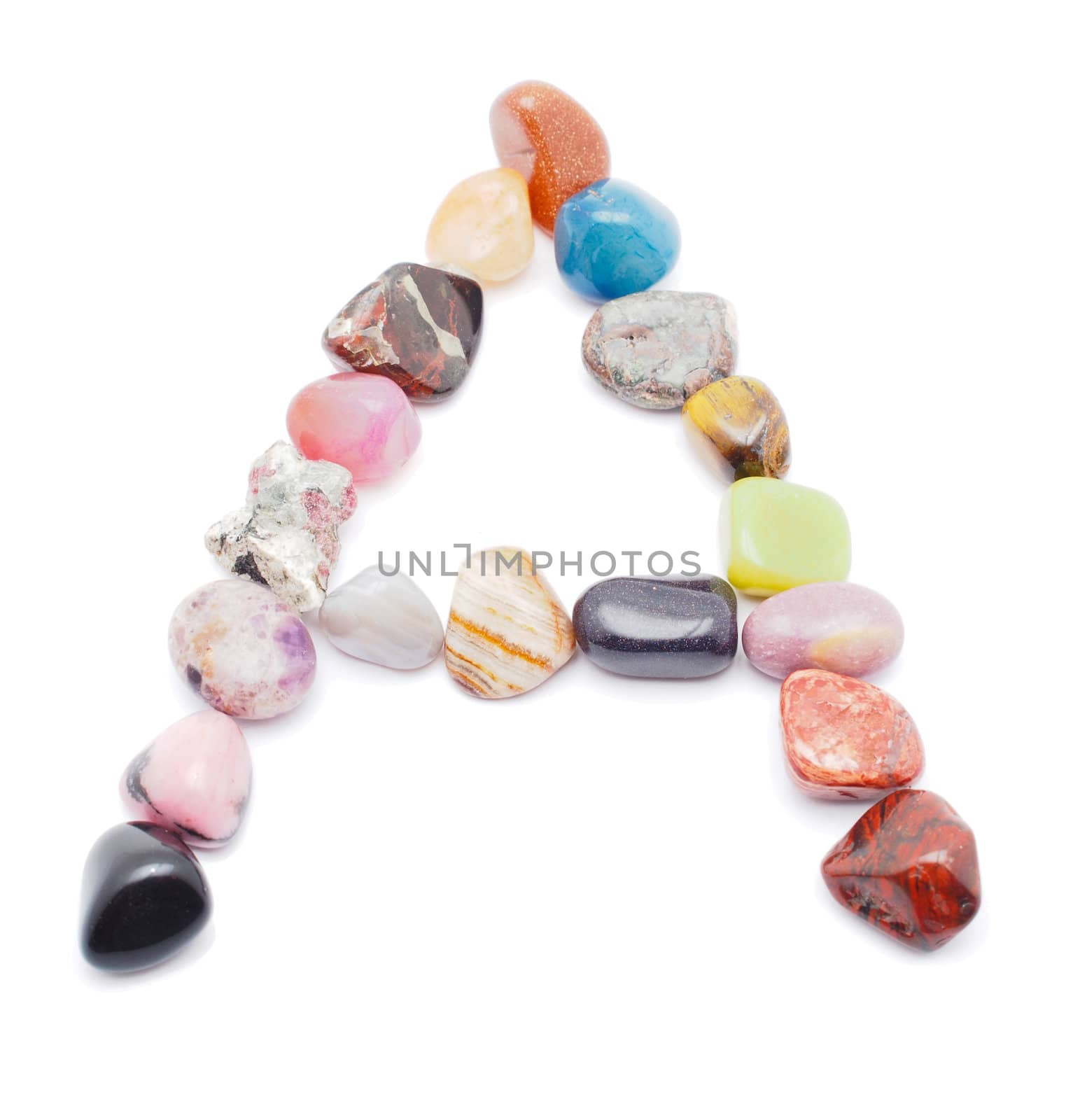 letter from minerals on a white background