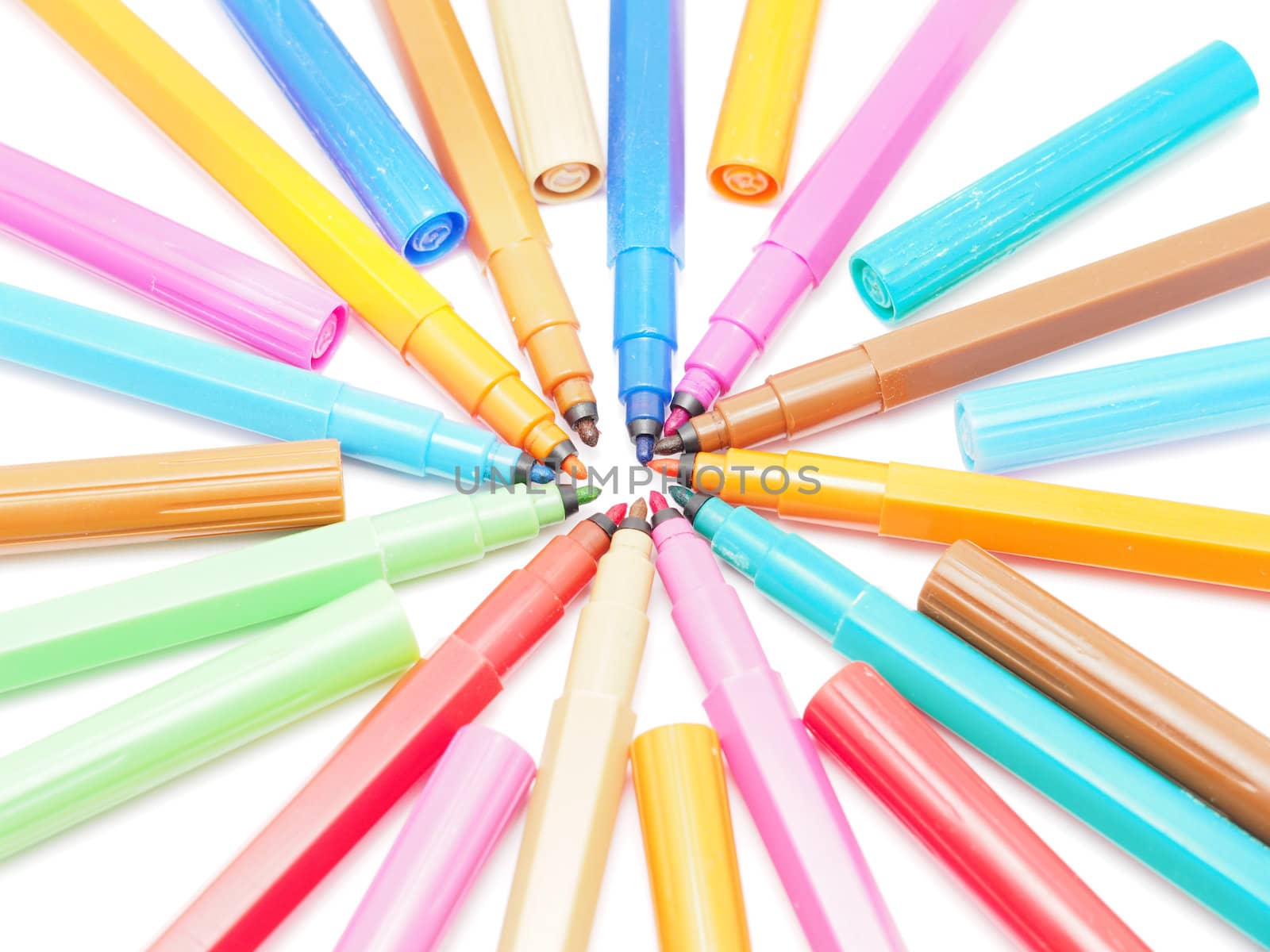 felt-tip pens on a white background