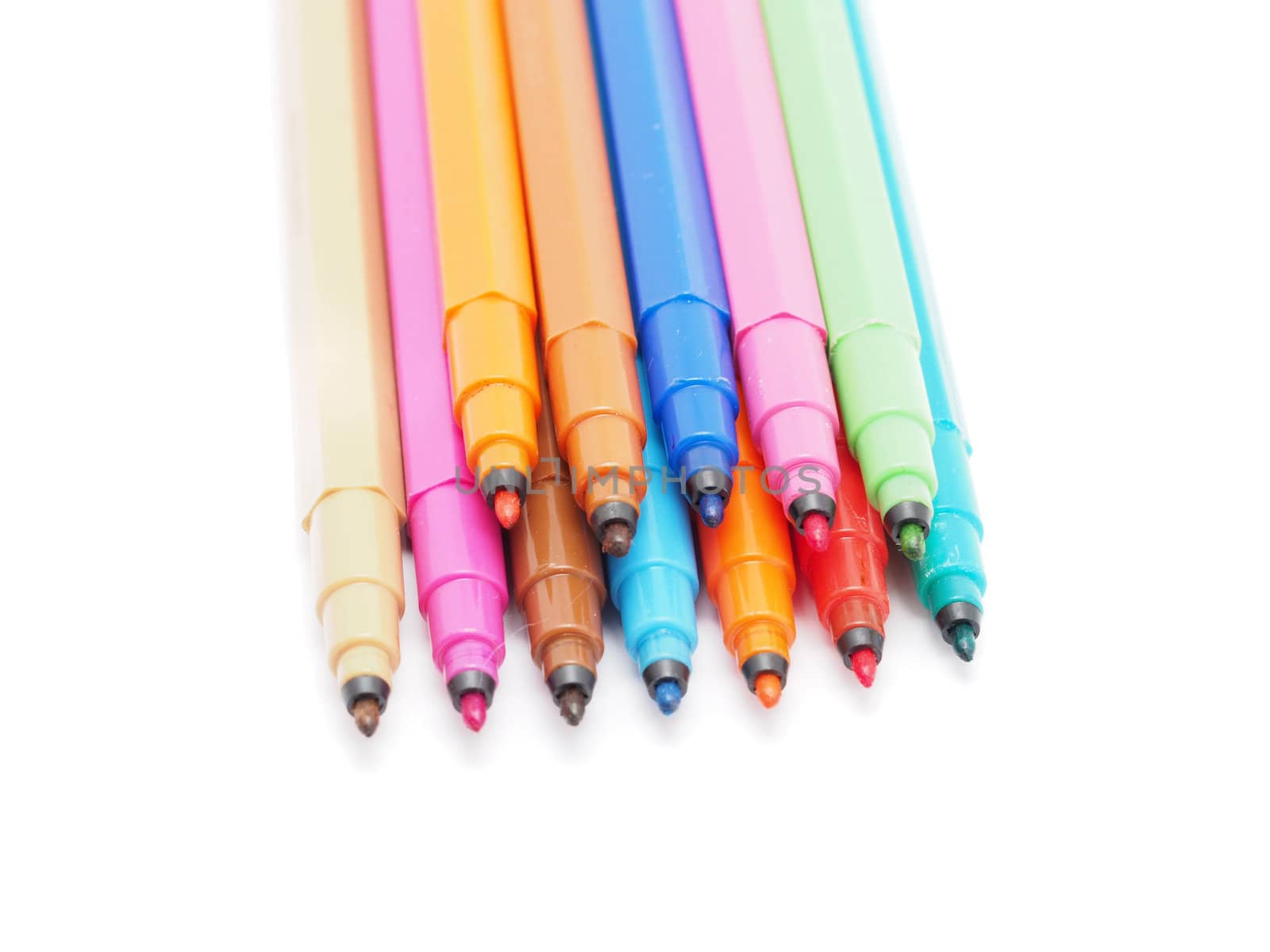felt-tip pens on a white background