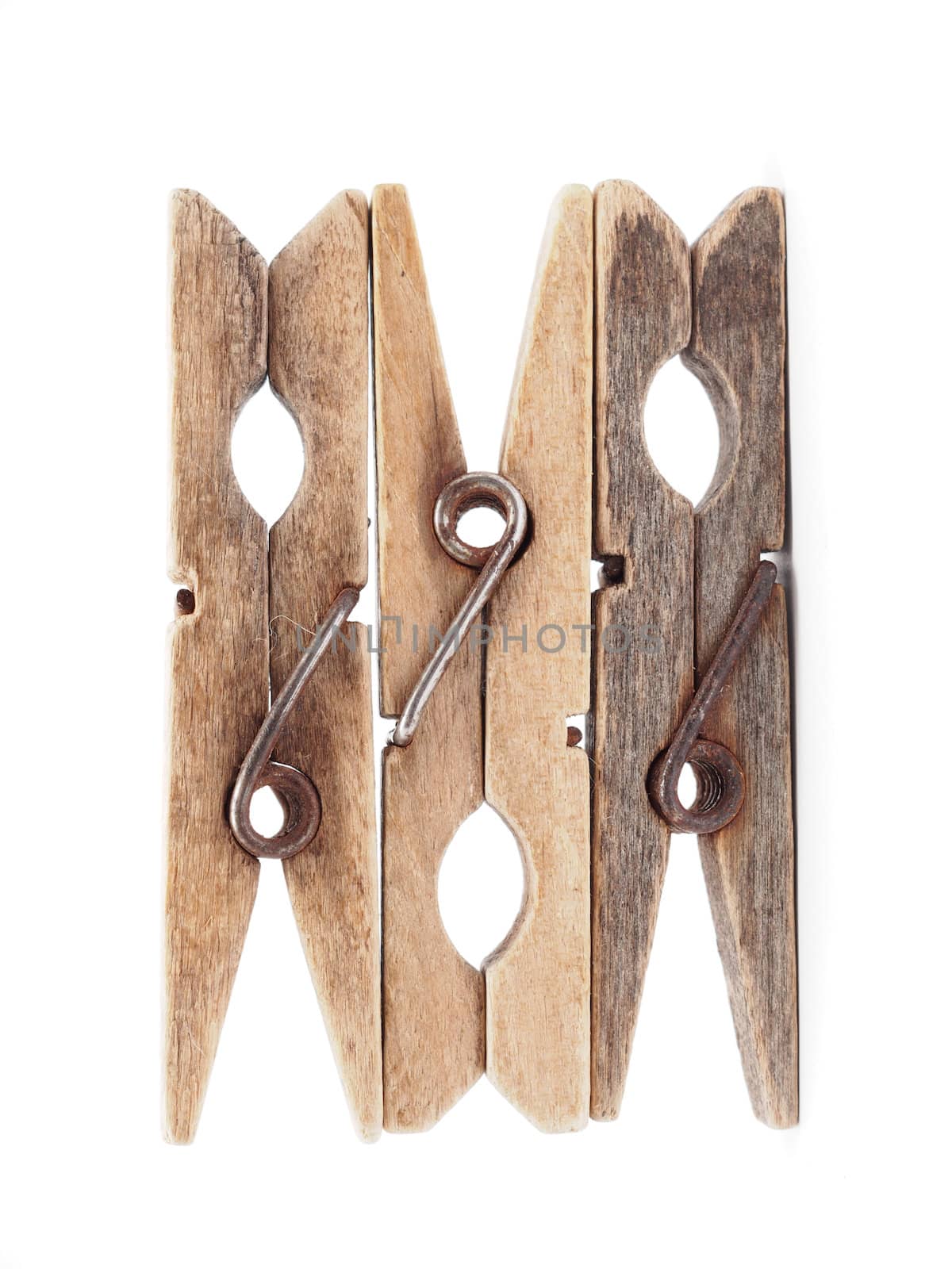 wooden peg on a white background 
