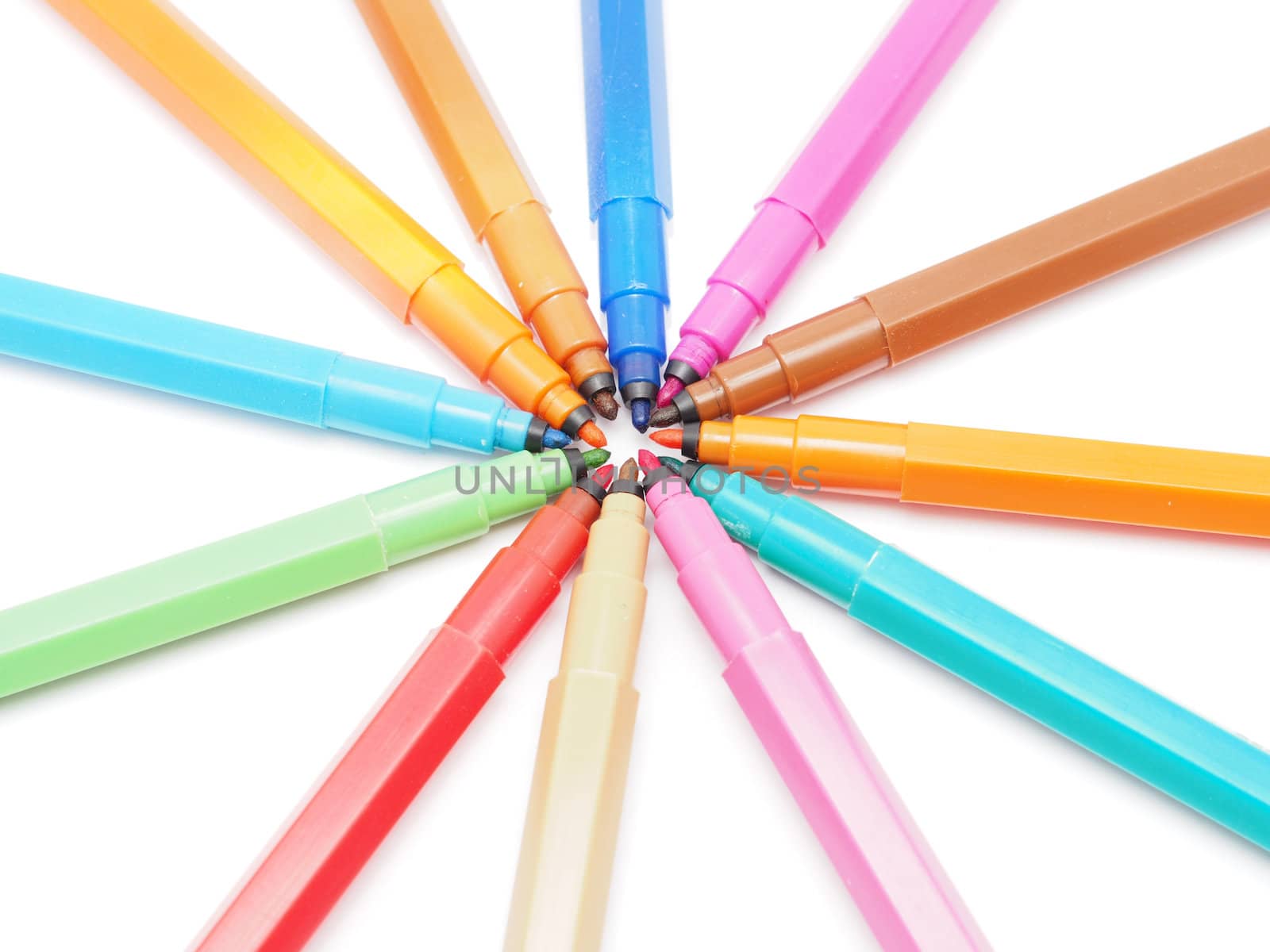felt-tip pens on a white background