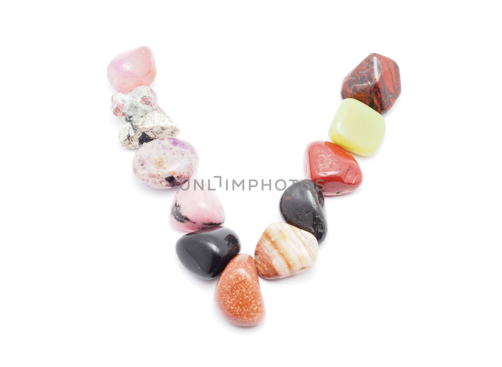 letter from minerals on a white background