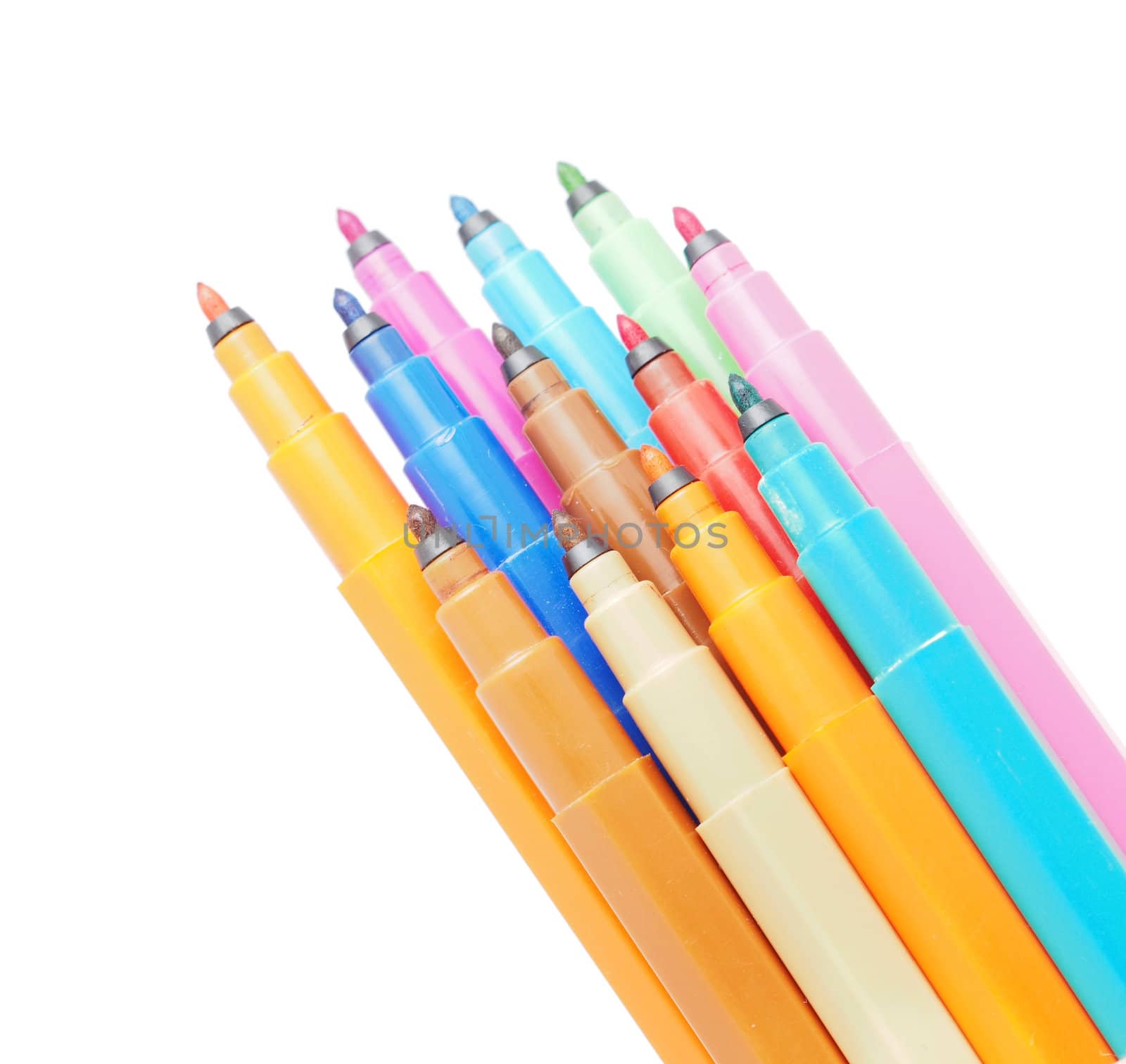 felt-tip pens on a white background