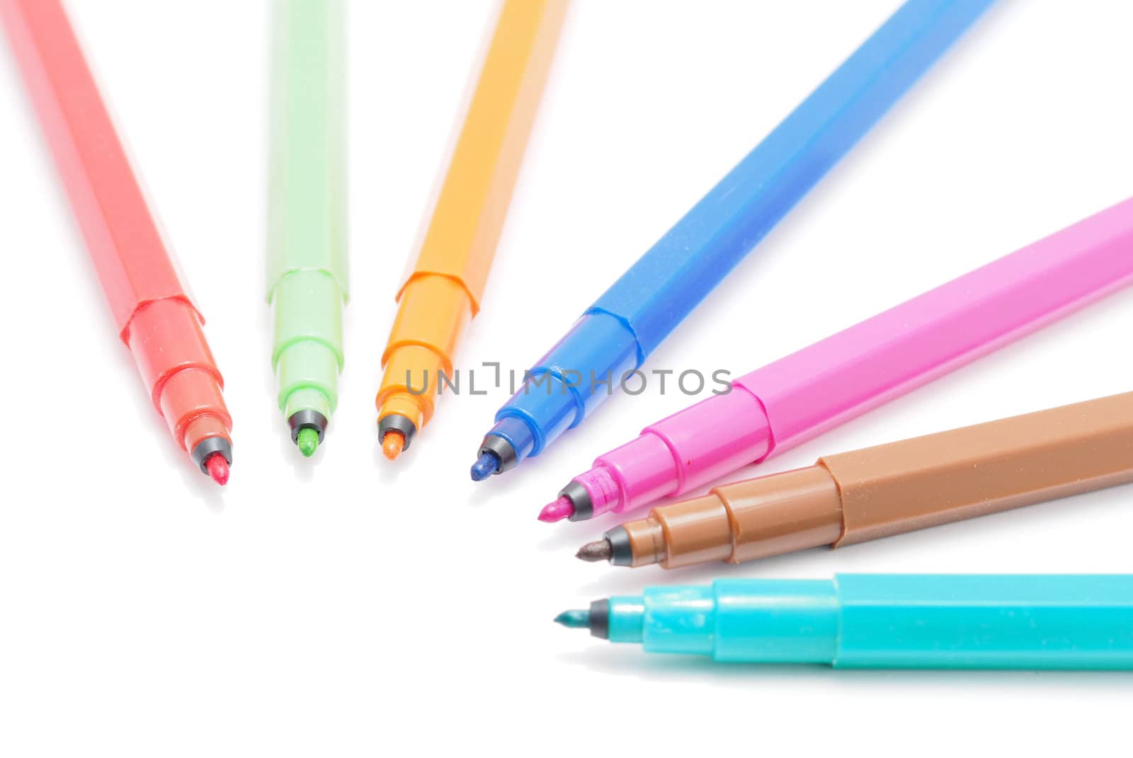 felt-tip pens on a white background