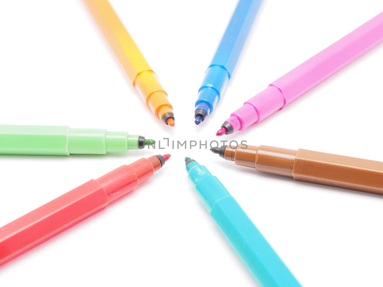 felt-tip pens on a white background
