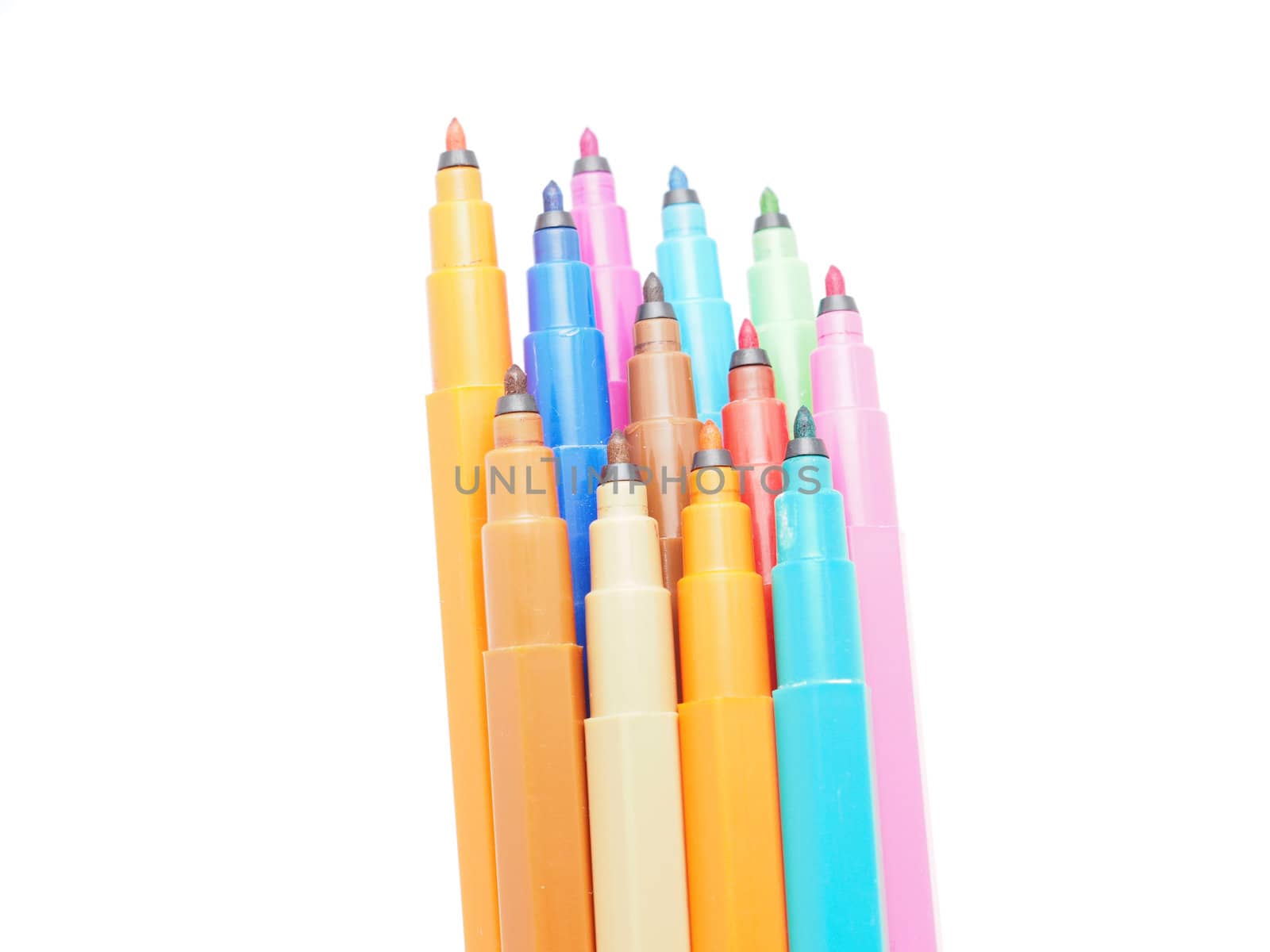 felt-tip pens on a white background
