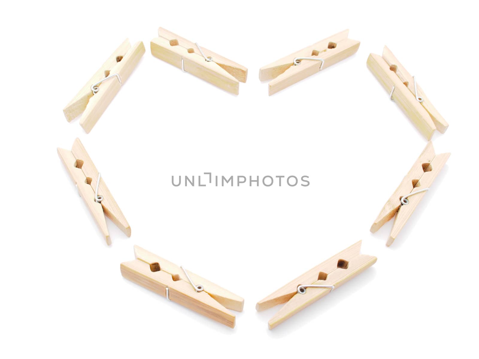 wooden peg on a white background 