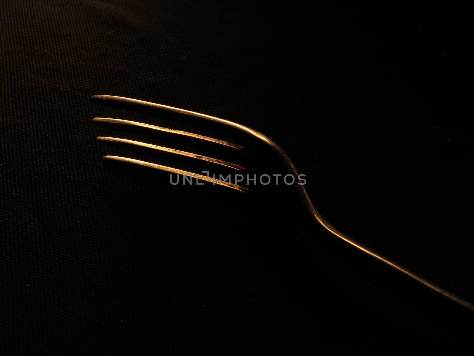 fork on a dark background