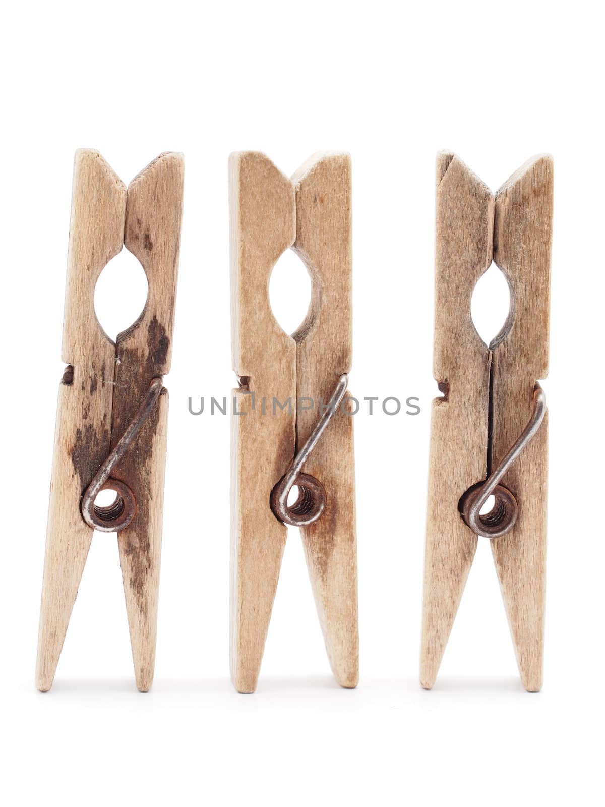 wooden peg on a white background 