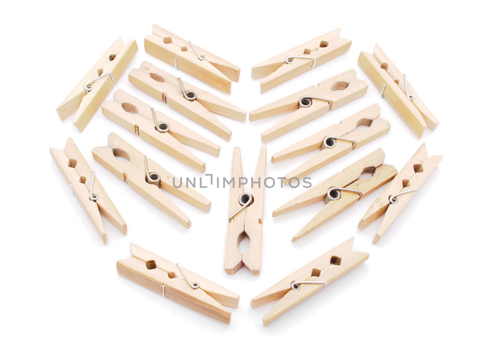 wooden peg on a white background 