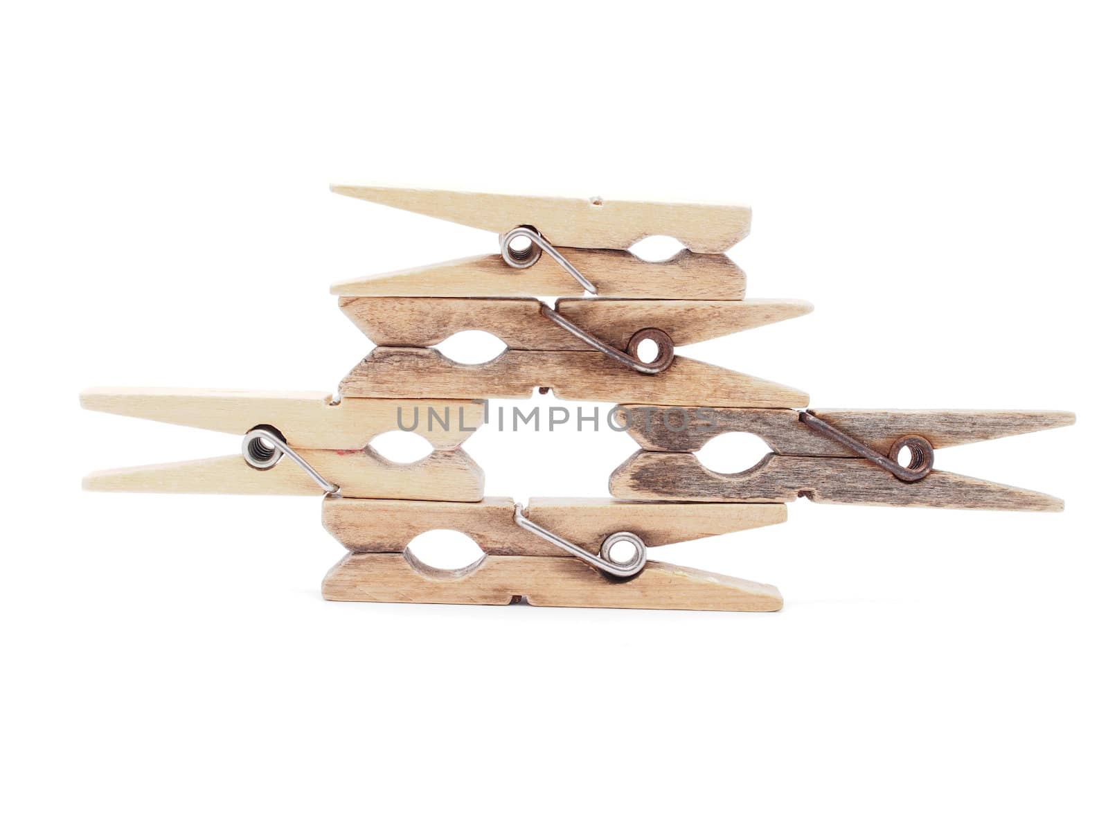 wooden peg on a white background 