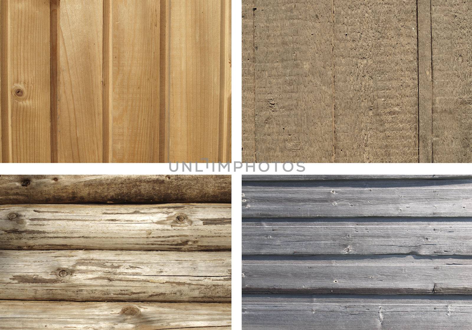 Timbered wall. Set