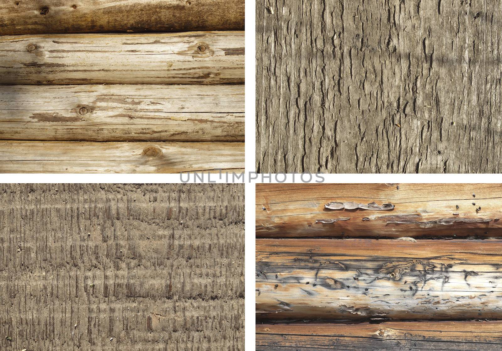 Timbered wall. Set