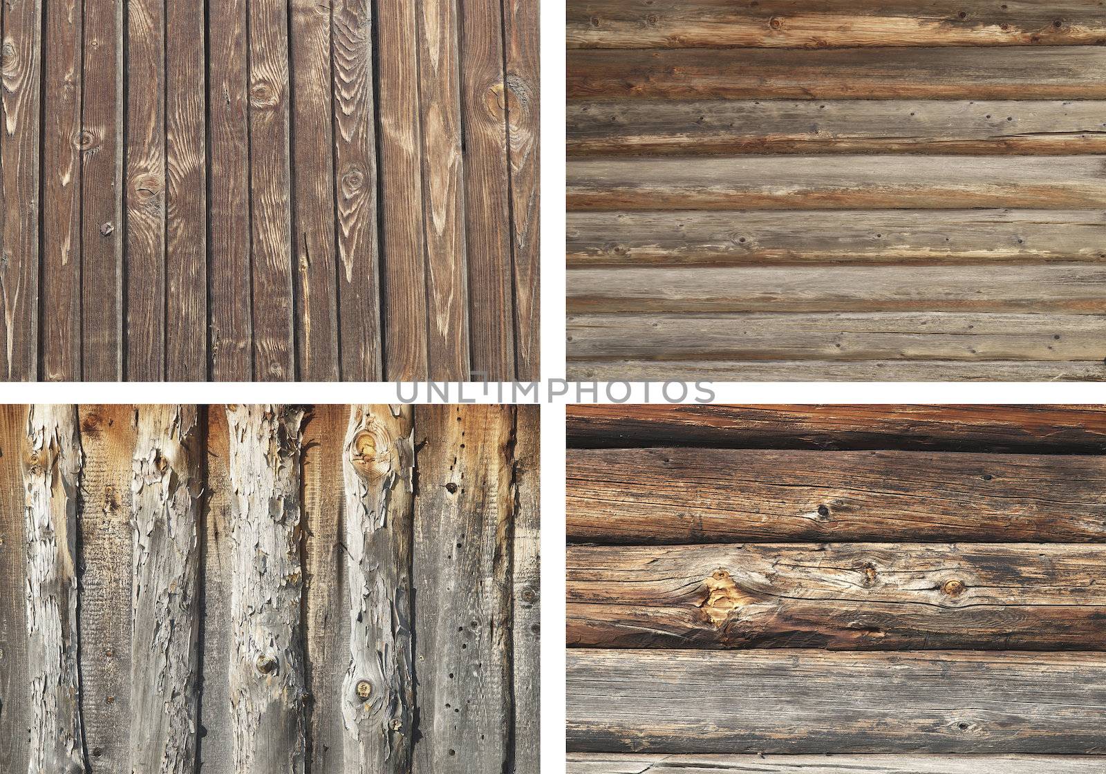 Timbered wall. Set