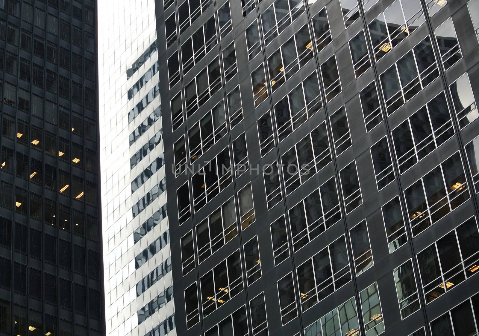 Group of skyscrappers together.